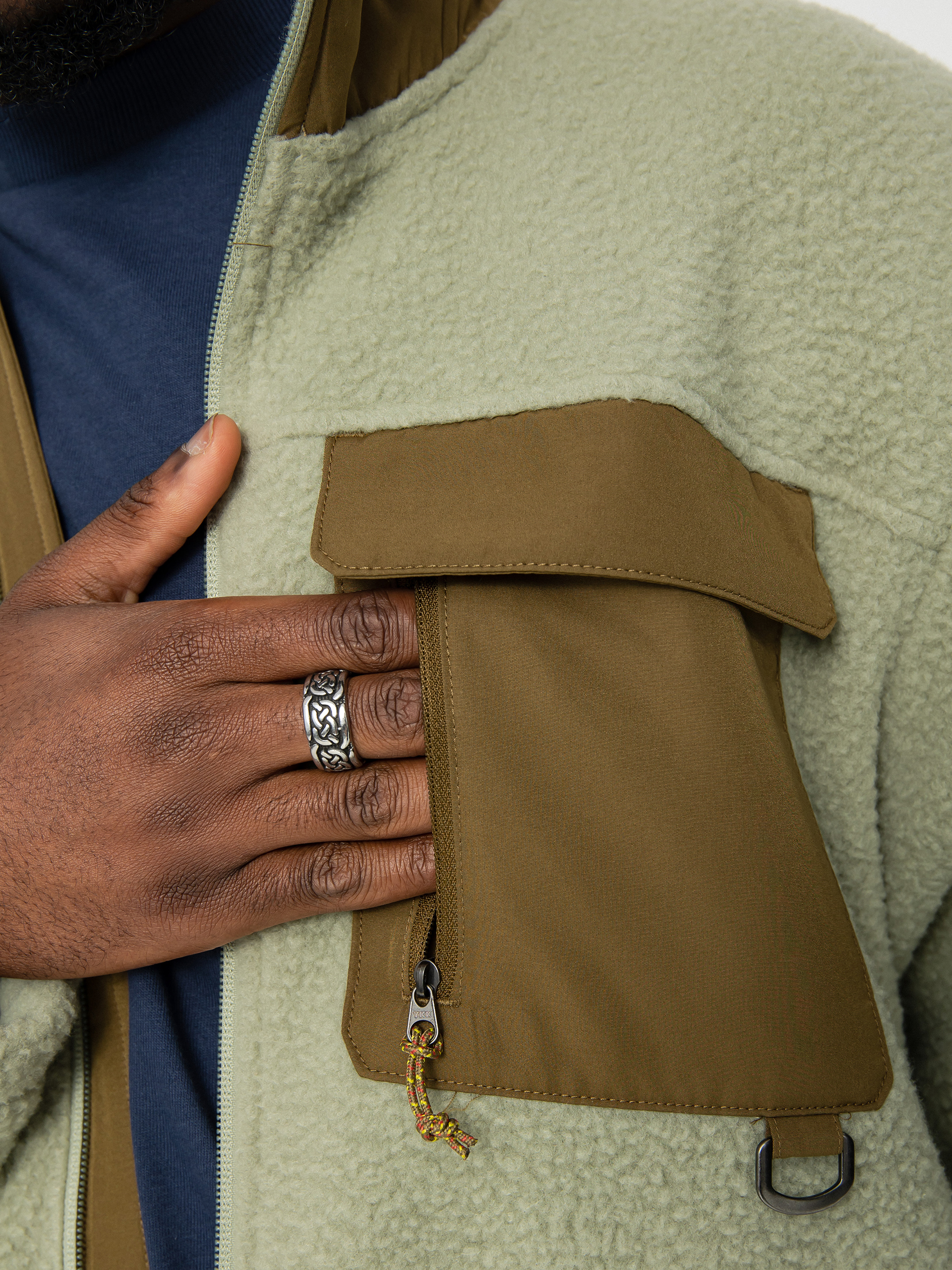 Férfi The North Face Bleaklow Polár pulóver (tea green/military olive)