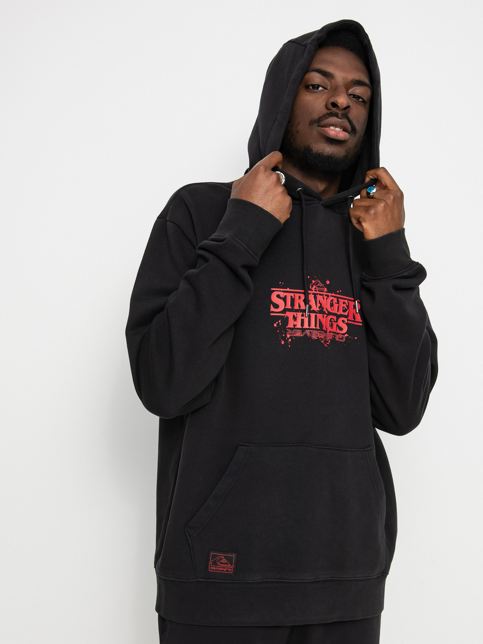 Quiksilver X Stranger Things Official Logo HD Kapucnis pulóver (black)