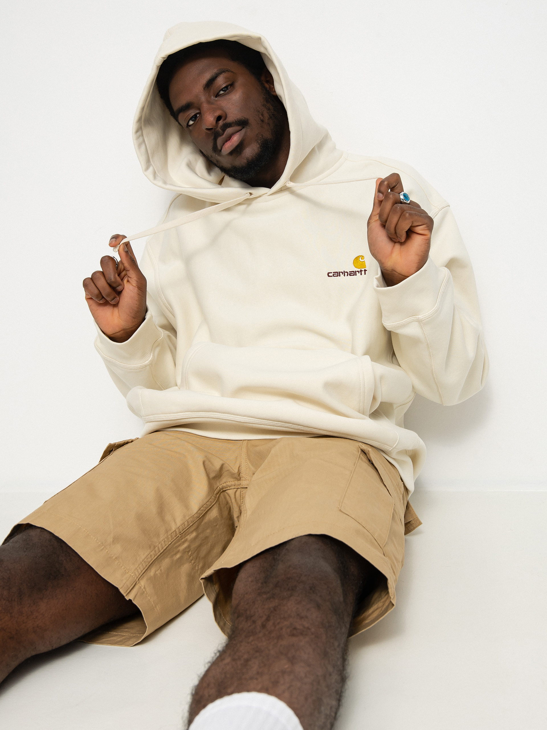 Carhartt WIP American Script HD Kapucnis pulu00f3ver (natural)