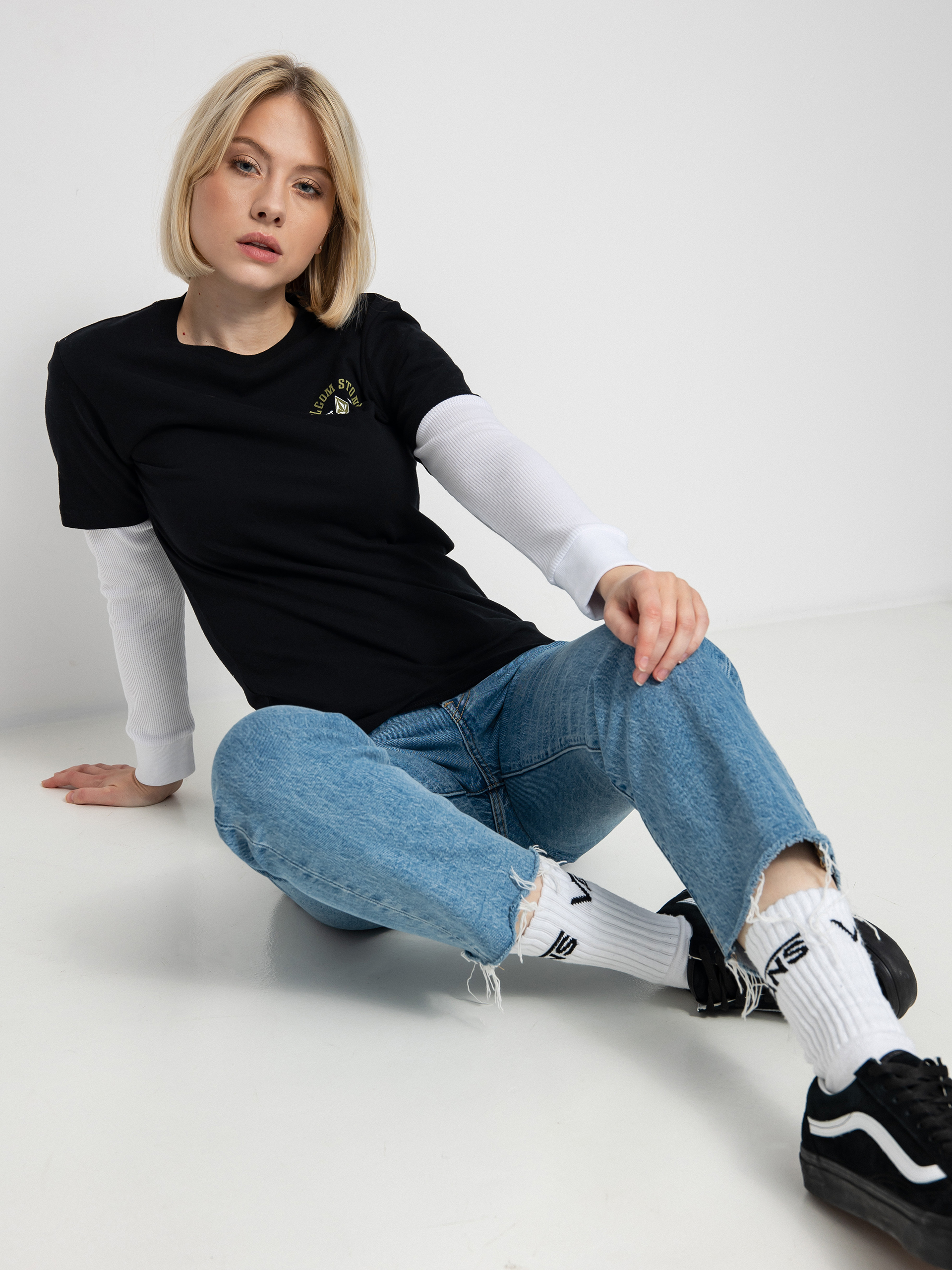 Volcom Ranchamigo Twofer JR Hosszú ujjú felső (black)