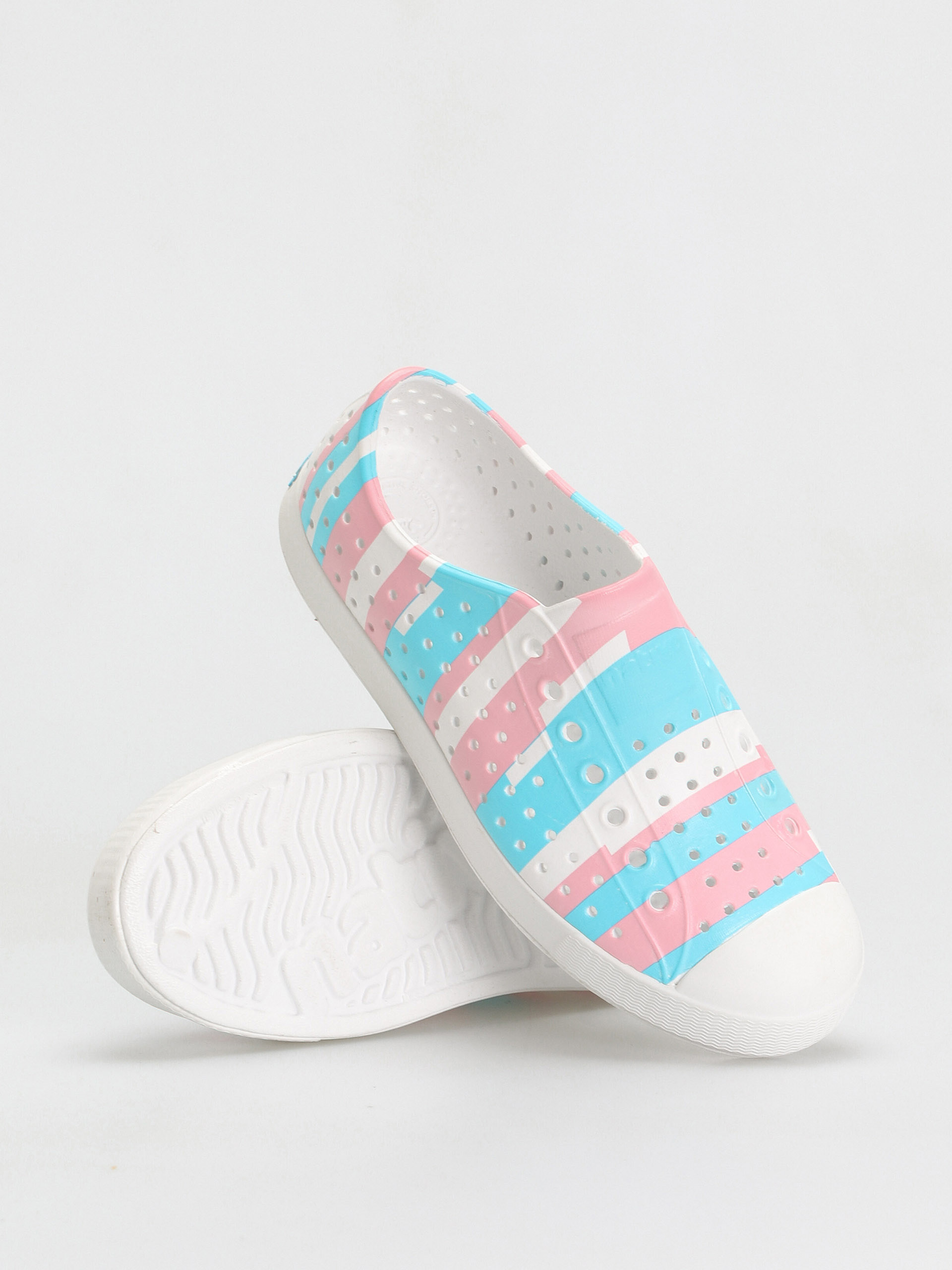 Native Jefferson Print Cipők (shell white/shell white/pastel multi stripe)