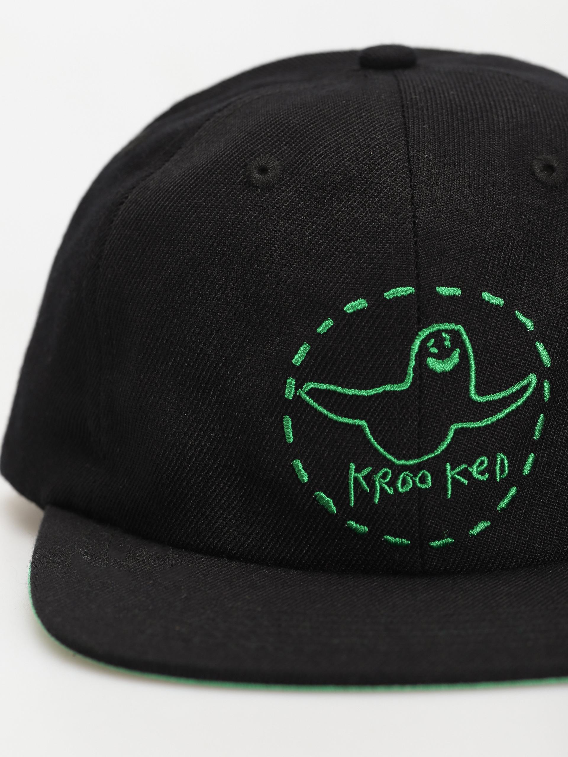 Krooked Adj Trinity Smile Strapback Baseball sapka (black/green)