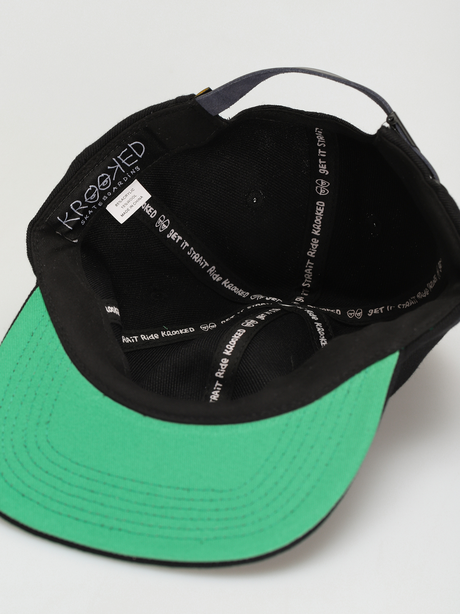 Krooked Adj Trinity Smile Strapback Baseball sapka (black/green)
