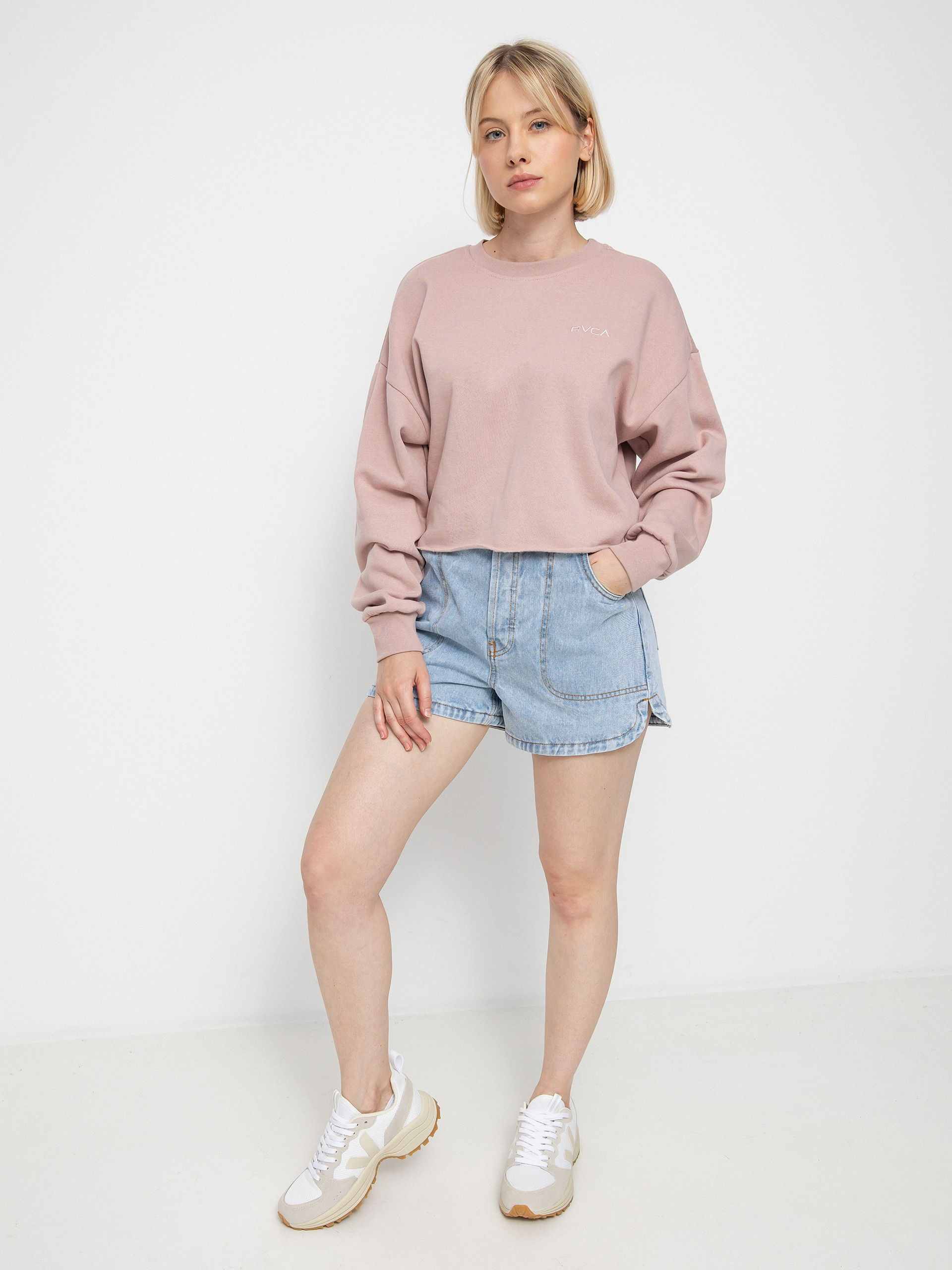 RVCA Test Drive HD Kapucnis pulóver Wmn (dusty rose)