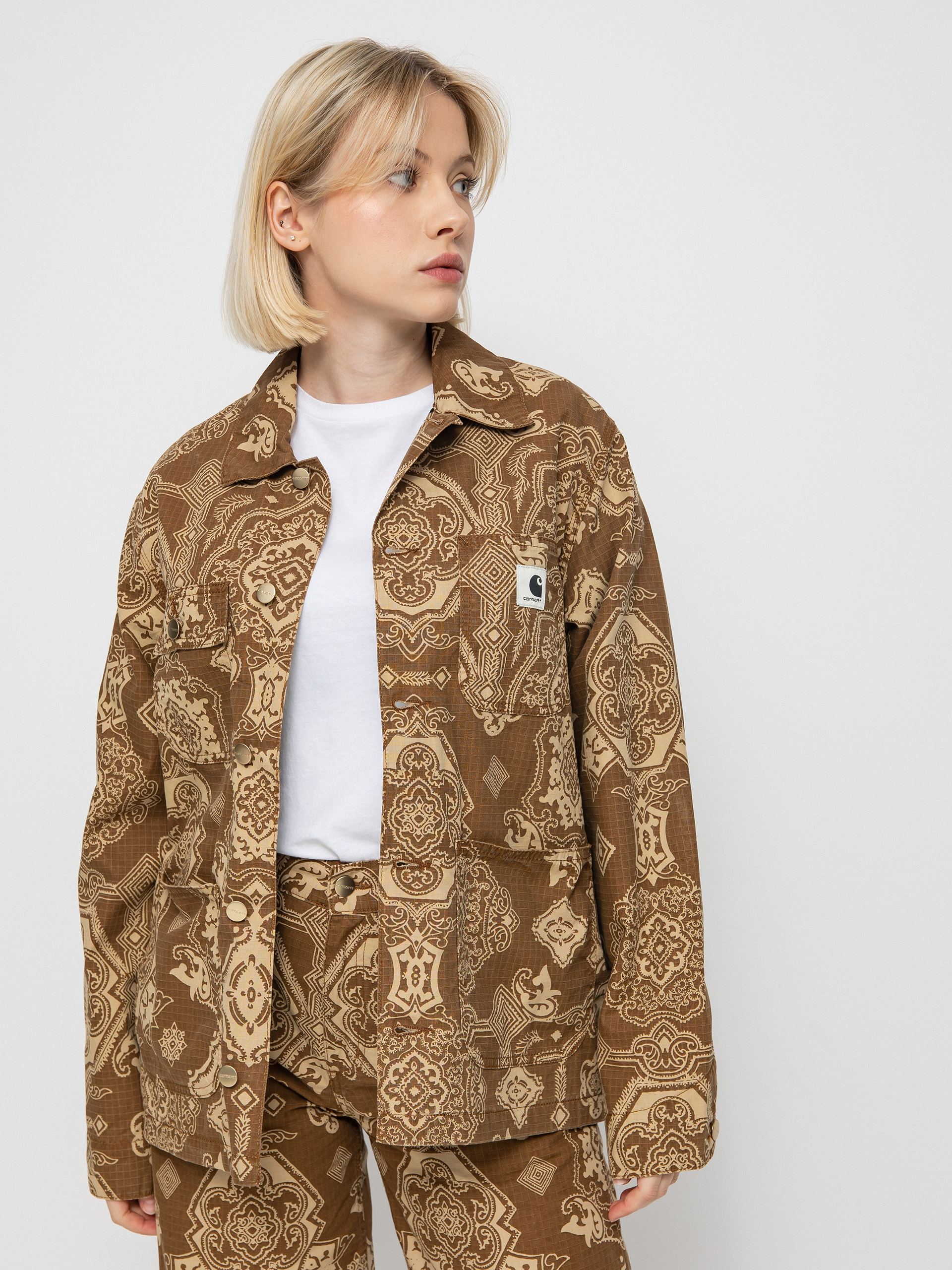 Carhartt WIP Irving Coat Dzseki Wmn (verse print/hamilton brown)