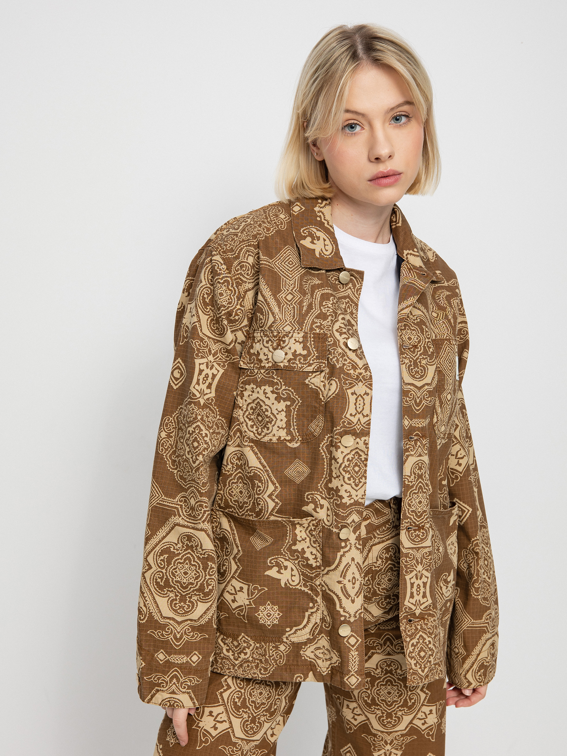 Carhartt WIP Irving Coat Dzseki Wmn (verse print/hamilton brown)