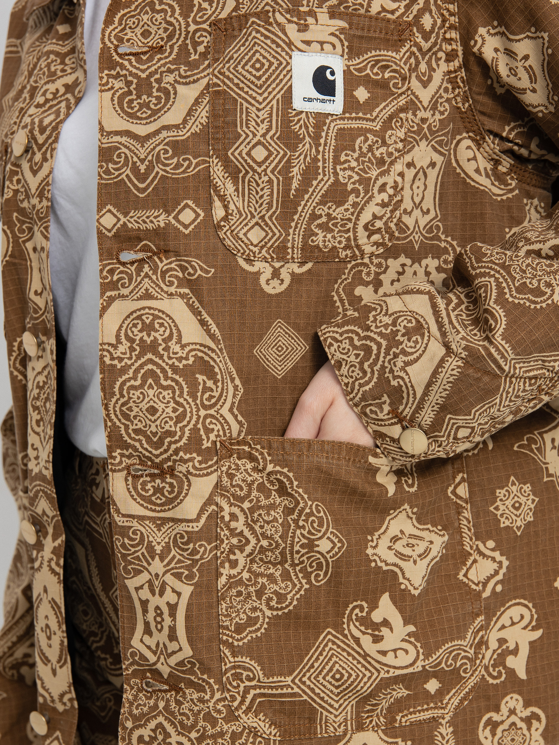 Carhartt WIP Irving Coat Dzseki Wmn (verse print/hamilton brown)
