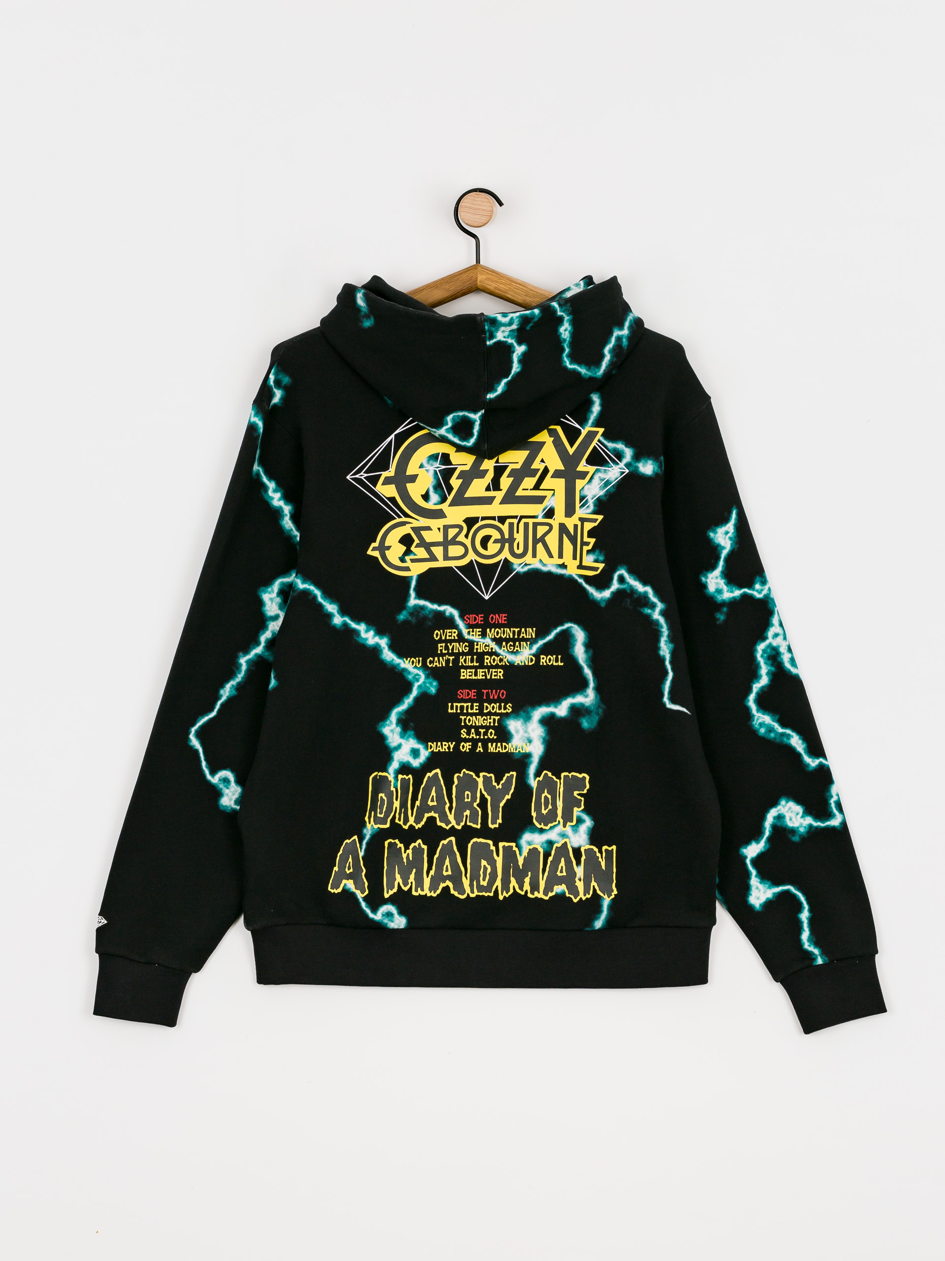 Diamond Supply Co. Mad Lightning Allover Print Pulóver (black)