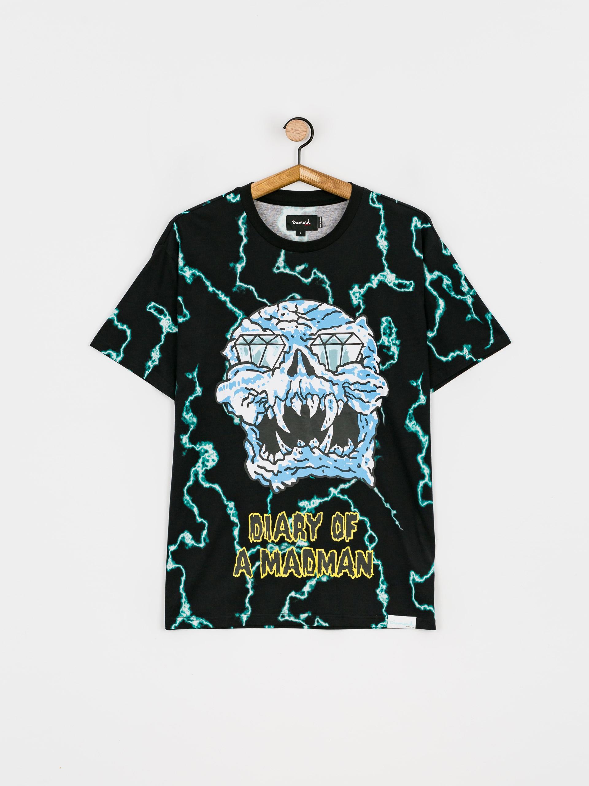 Diamond Supply Co. Mad Lightning Allover Print póló (black)