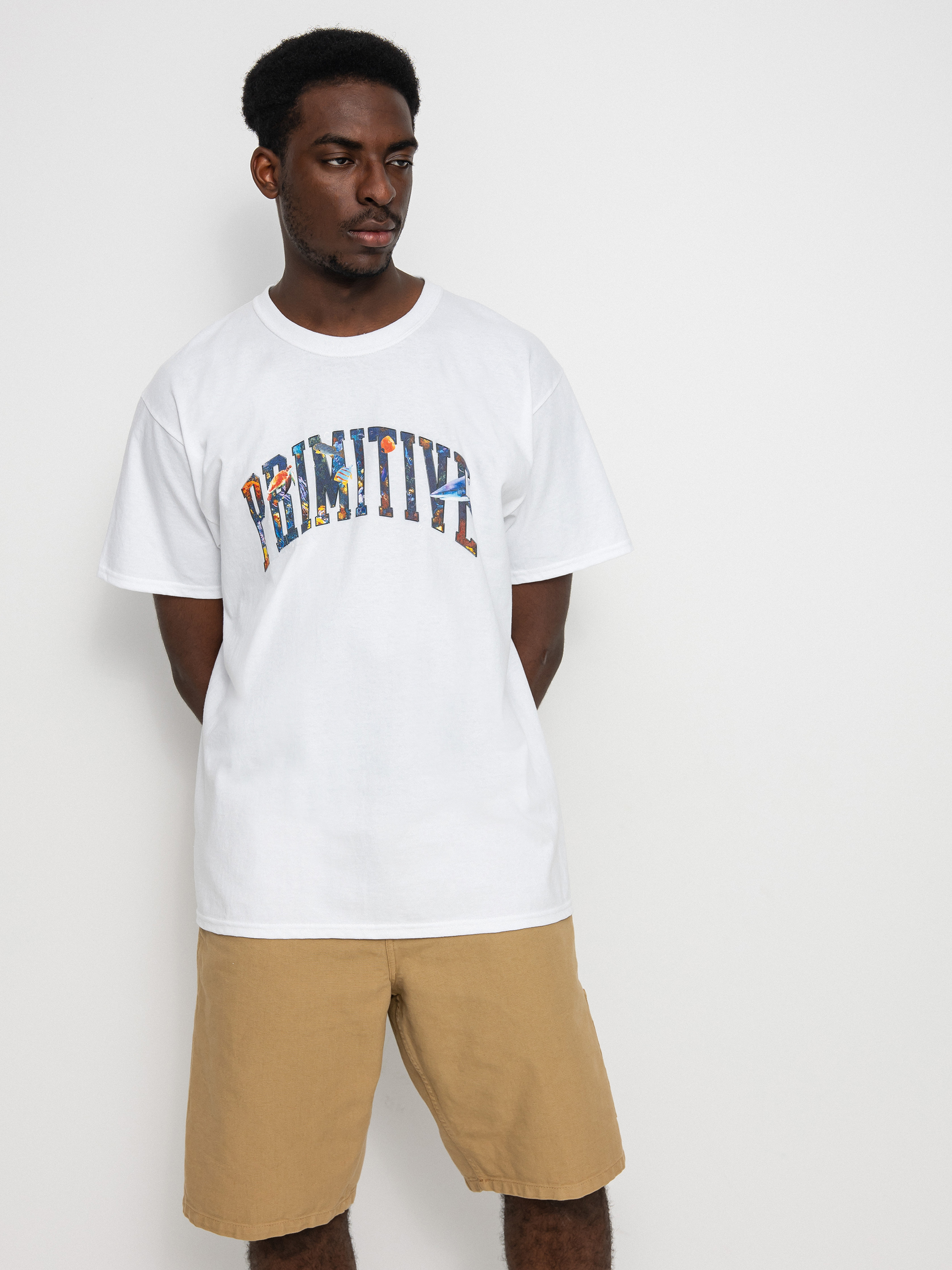 Primitive Collegiate Aquatic póló (white)