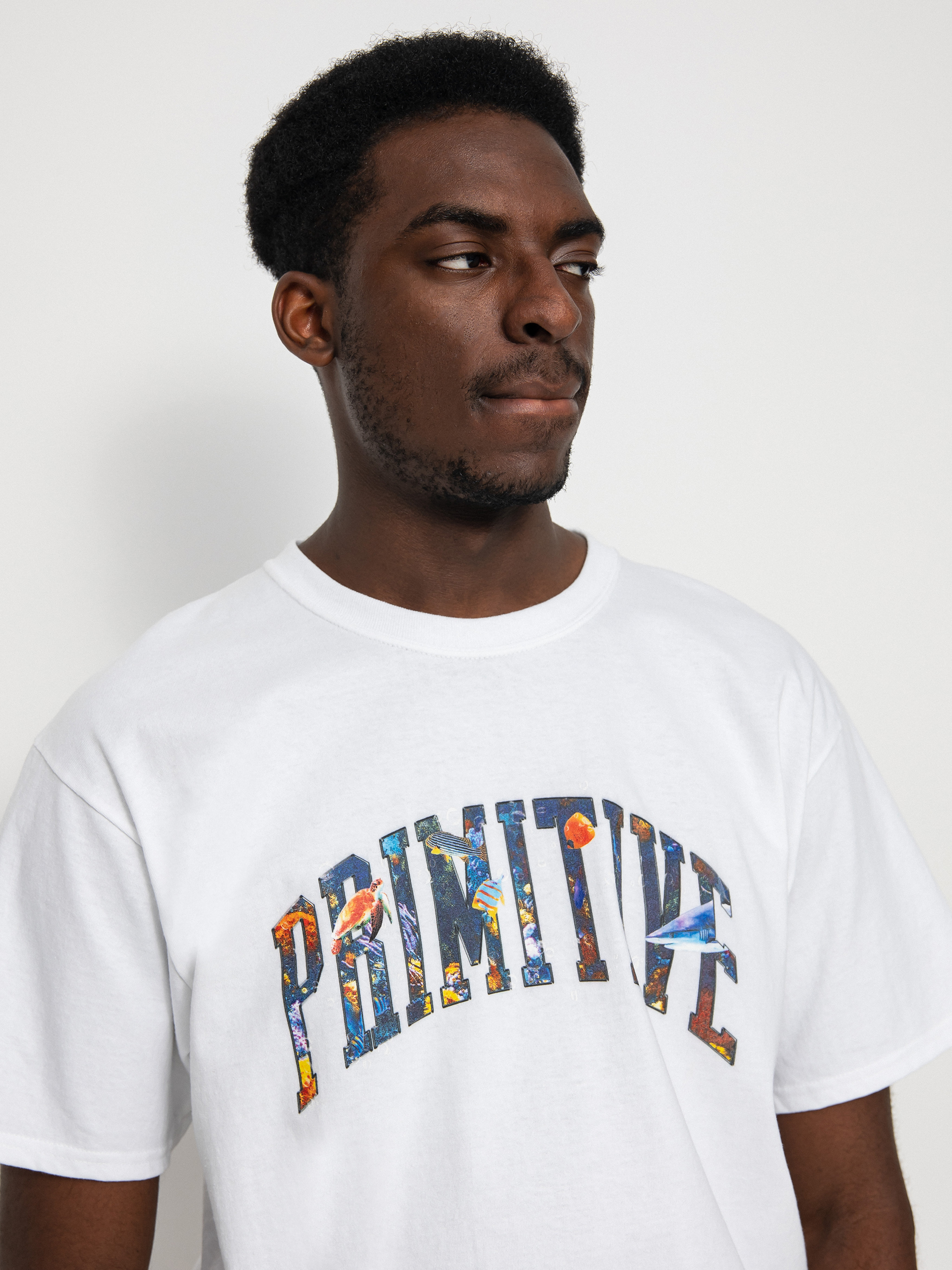 Primitive Collegiate Aquatic póló (white)