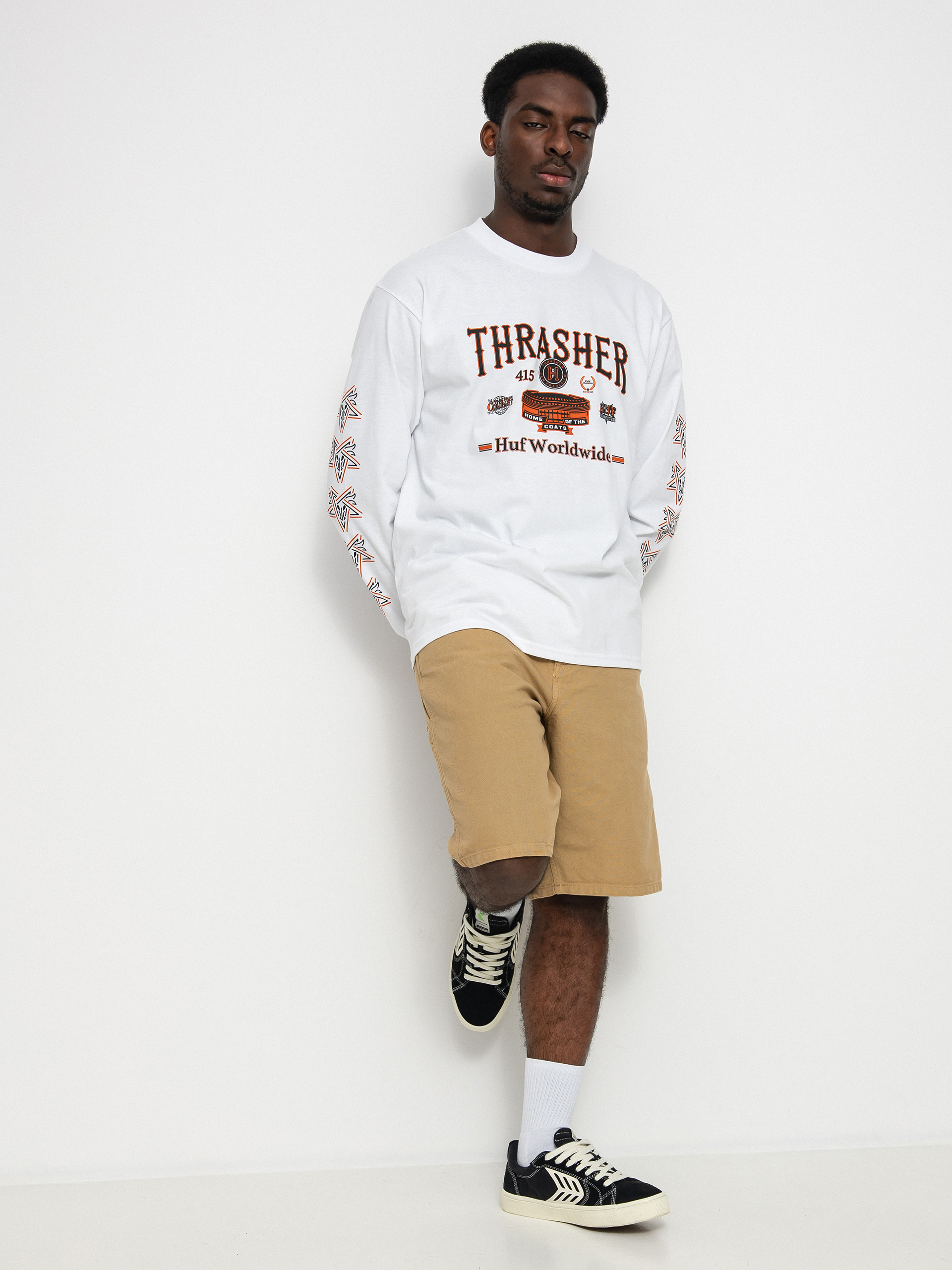 HUF X Thrasher Monteray Hosszú ujjú felső (white)