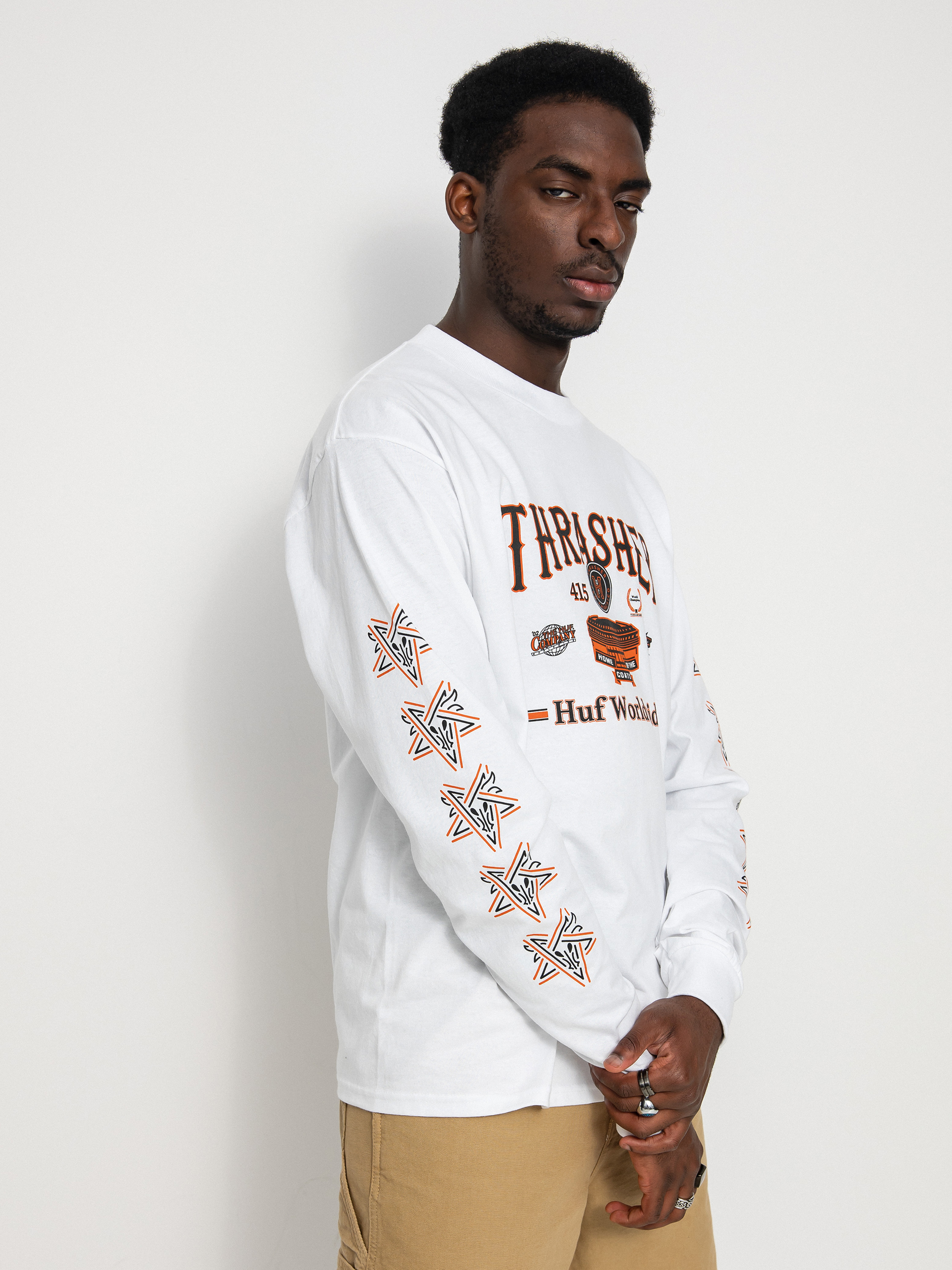 HUF X Thrasher Monteray Hosszú ujjú felső (white)