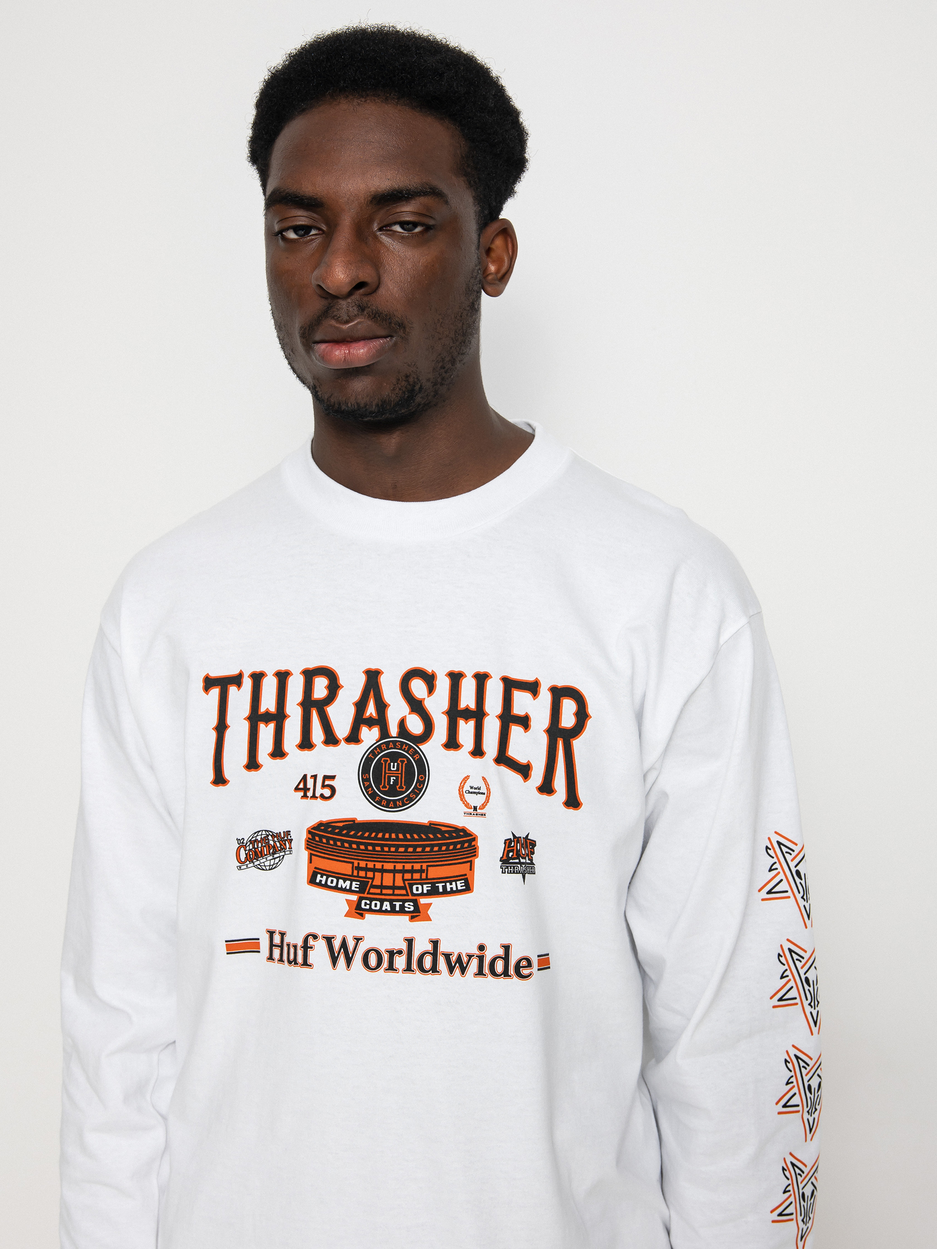 HUF X Thrasher Monteray Hosszú ujjú felső (white)