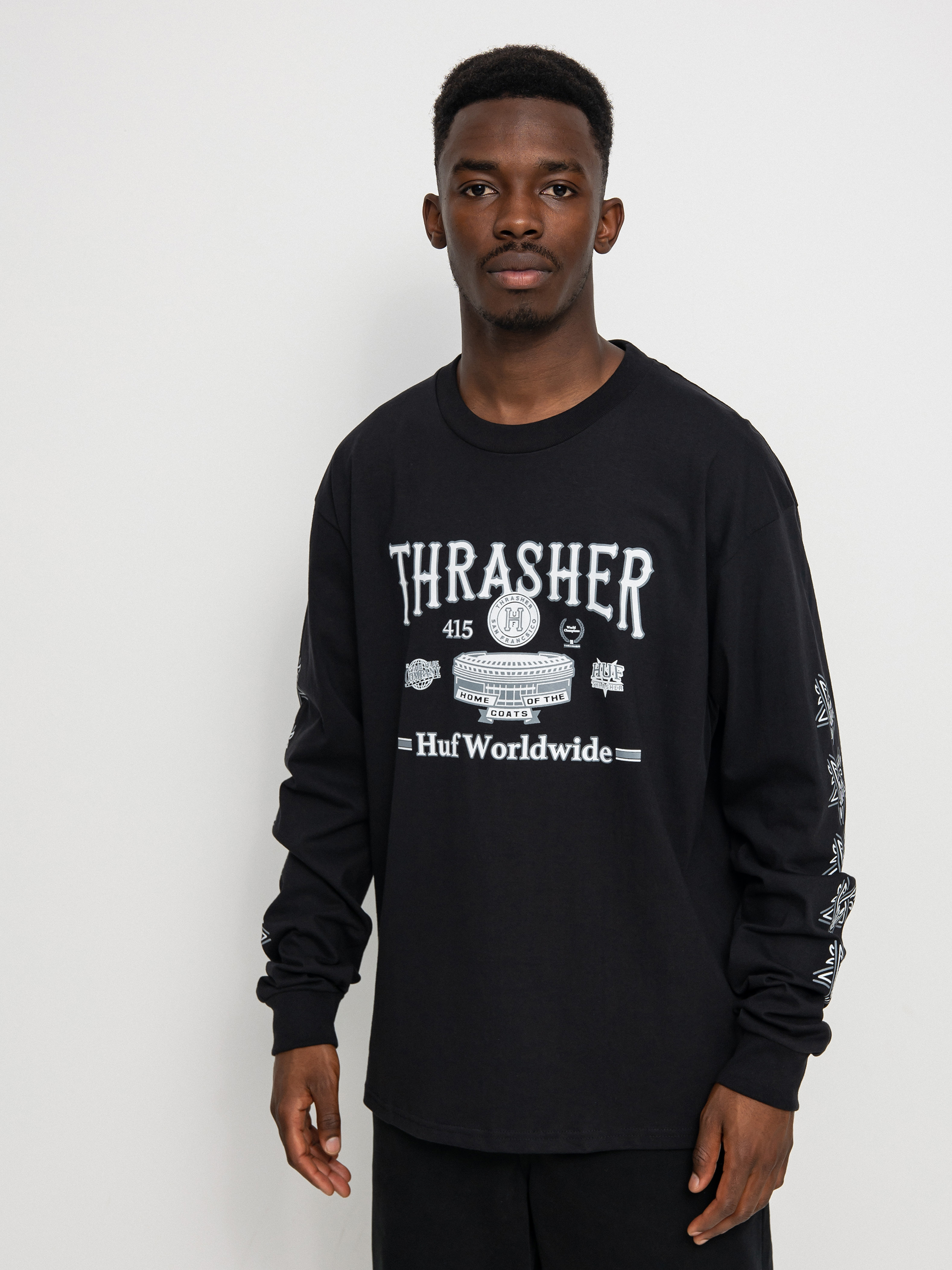 HUF X Thrasher Monteray Hosszú ujjú felső (black)