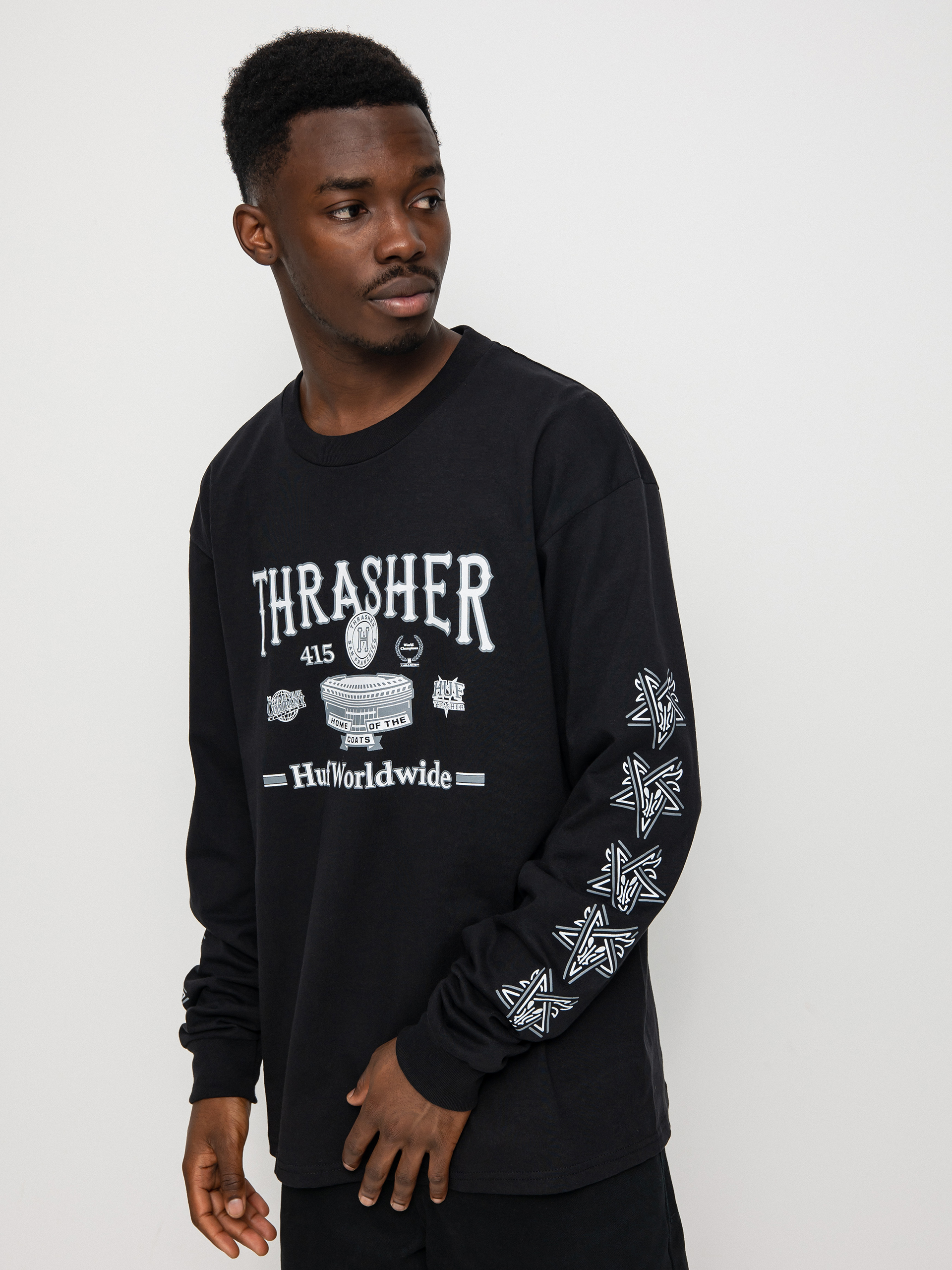HUF X Thrasher Monteray Hosszú ujjú felső (black)