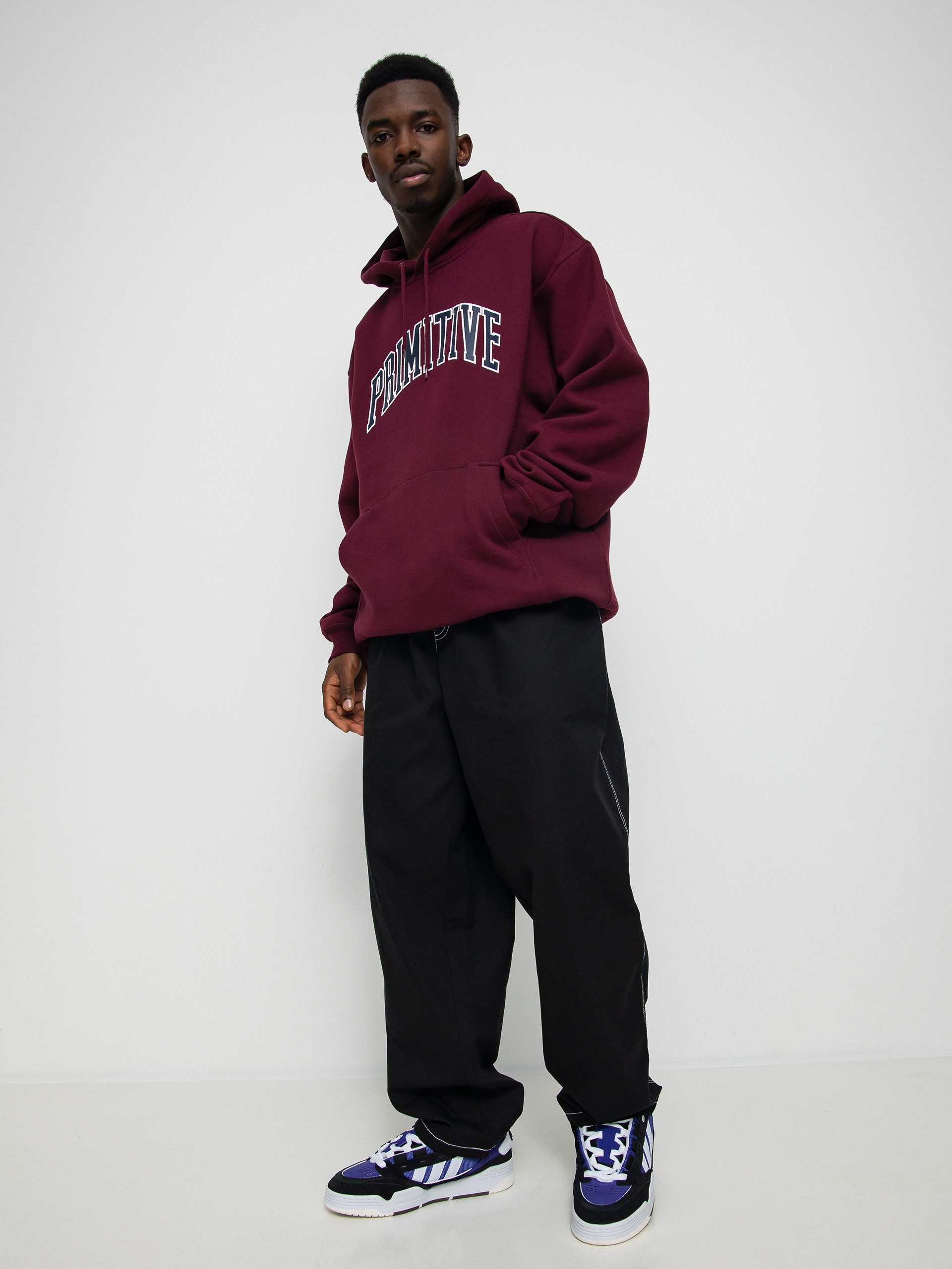 Primitive Collegiate Arch HD Kapucnis pulóver (burgundy)