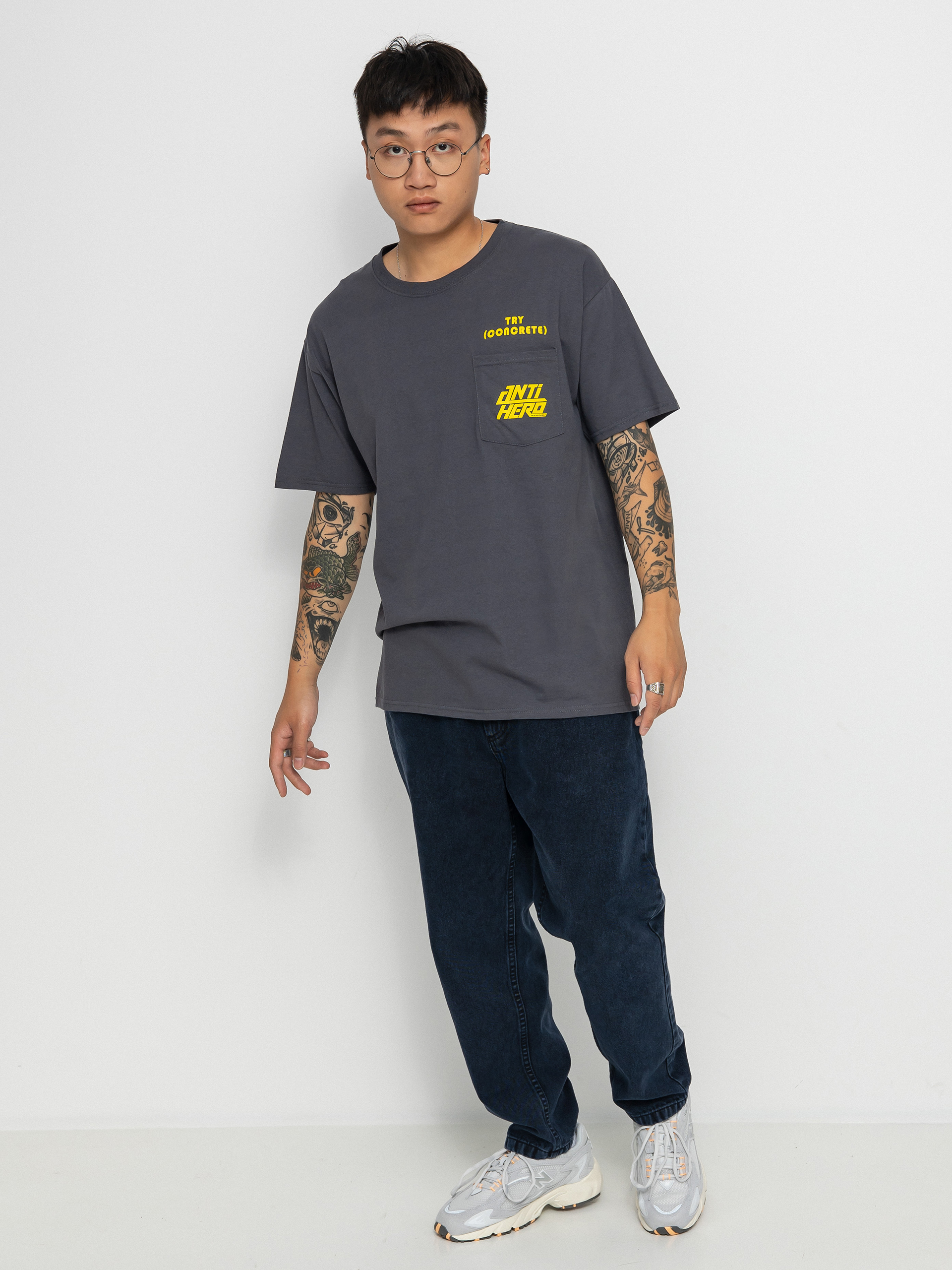 Antihero Try Cncrete póló (charcoal grey)