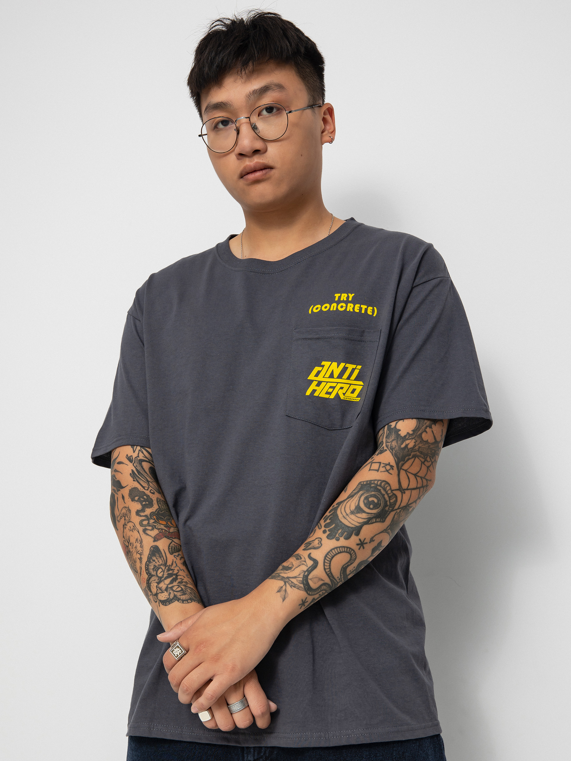Antihero Try Cncrete póló (charcoal grey)