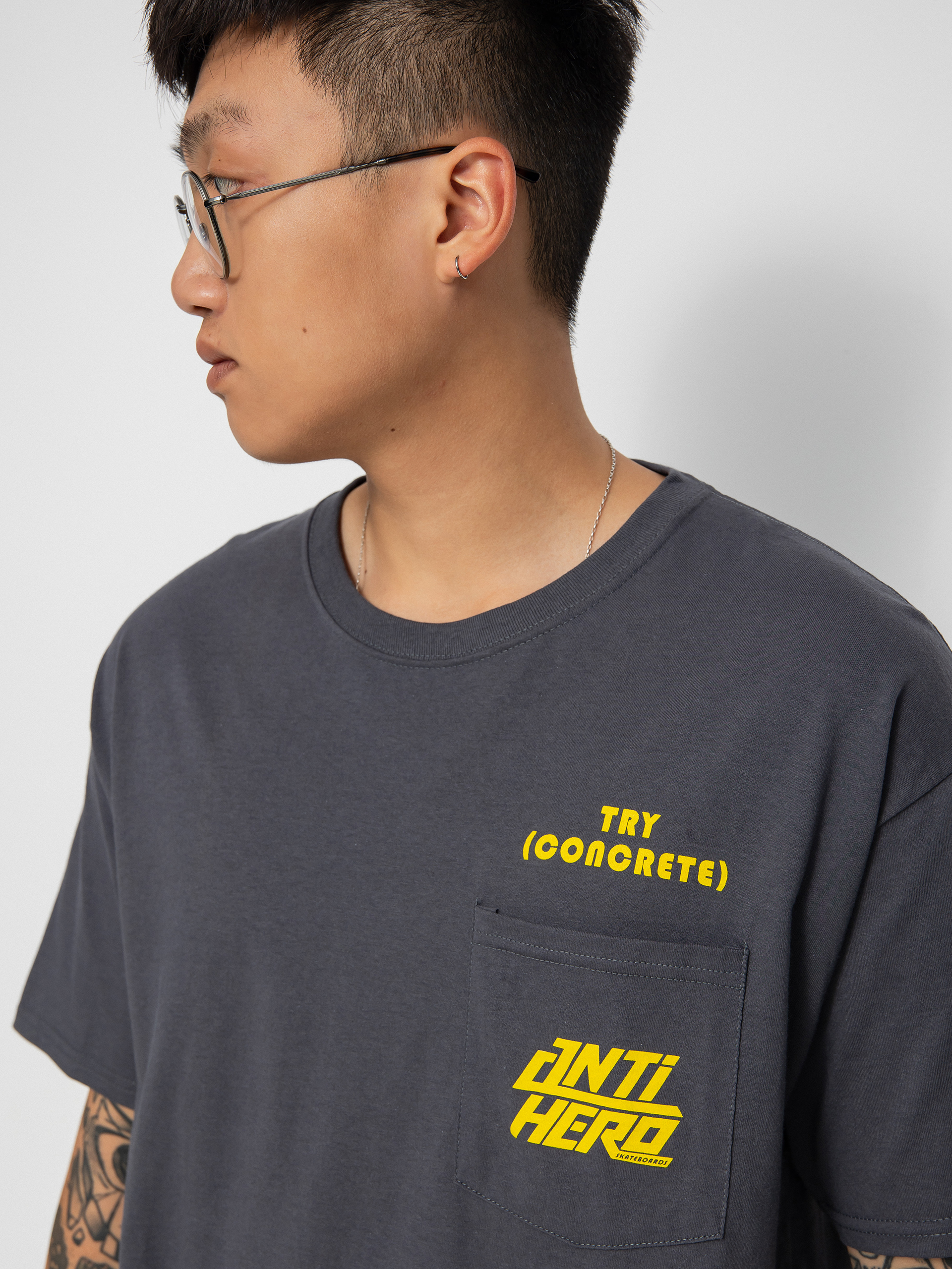 Antihero Try Cncrete póló (charcoal grey)