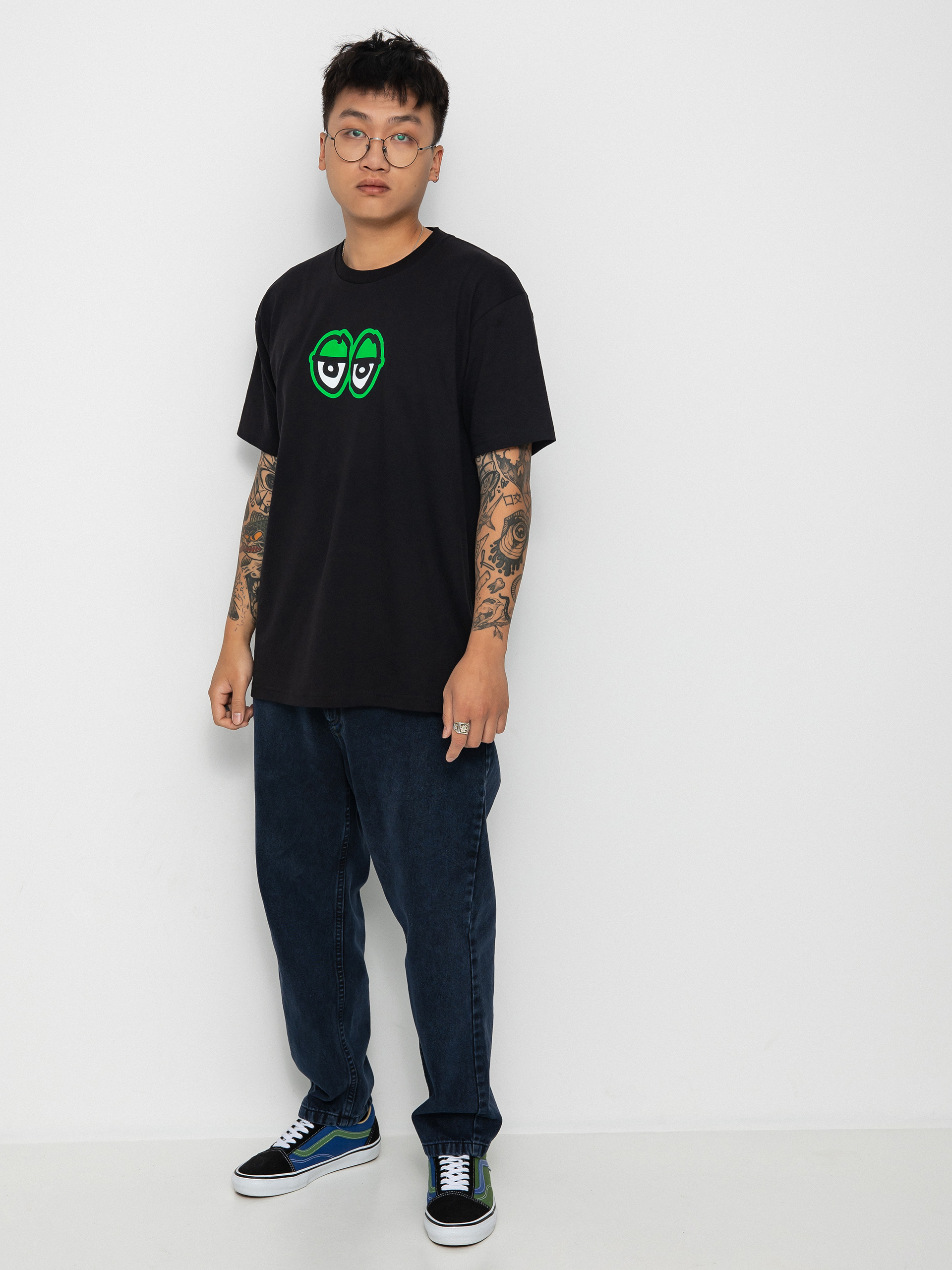 Krooked Eyes Lg póló (black/green)