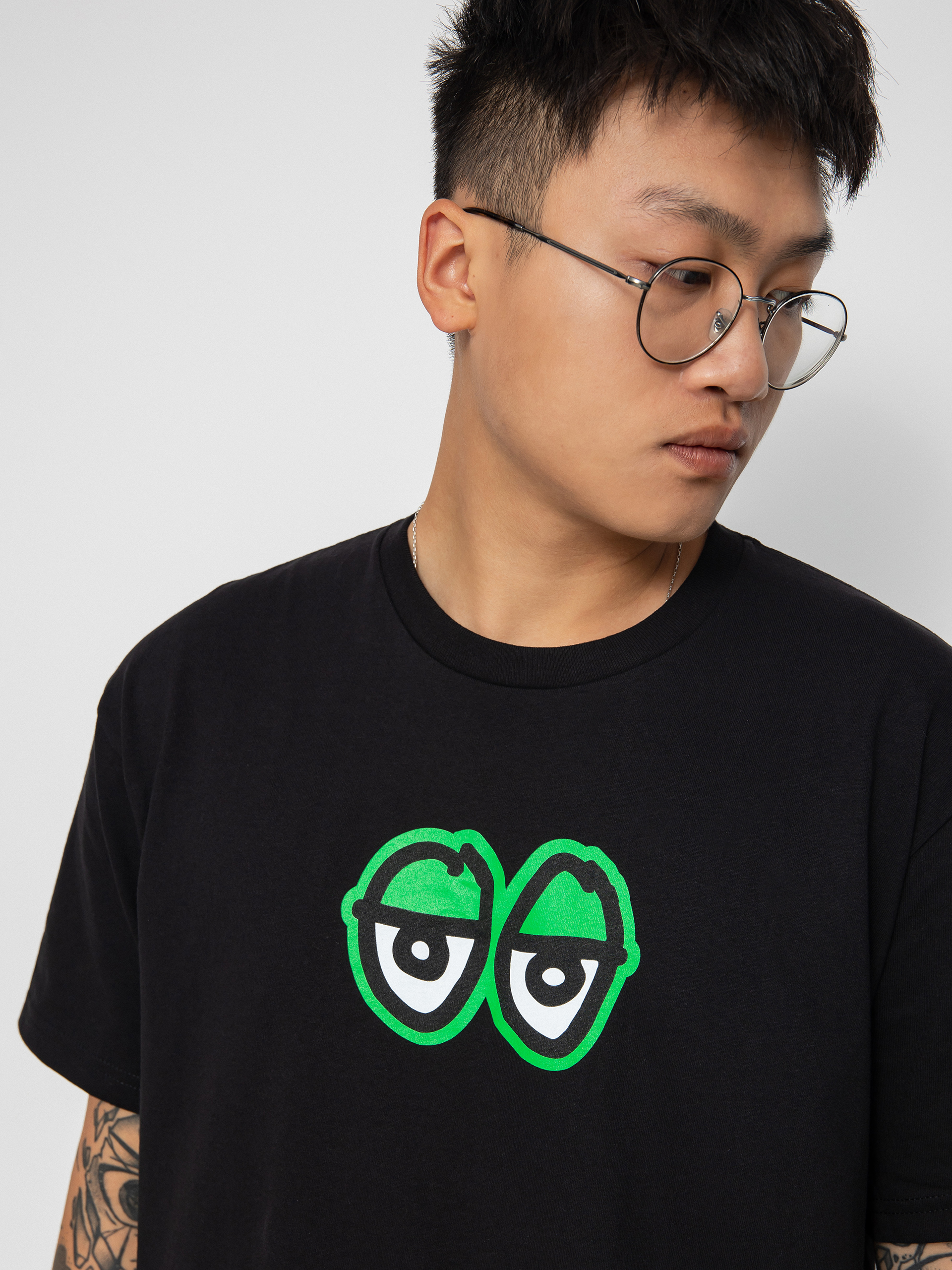 Krooked Eyes Lg póló (black/green)