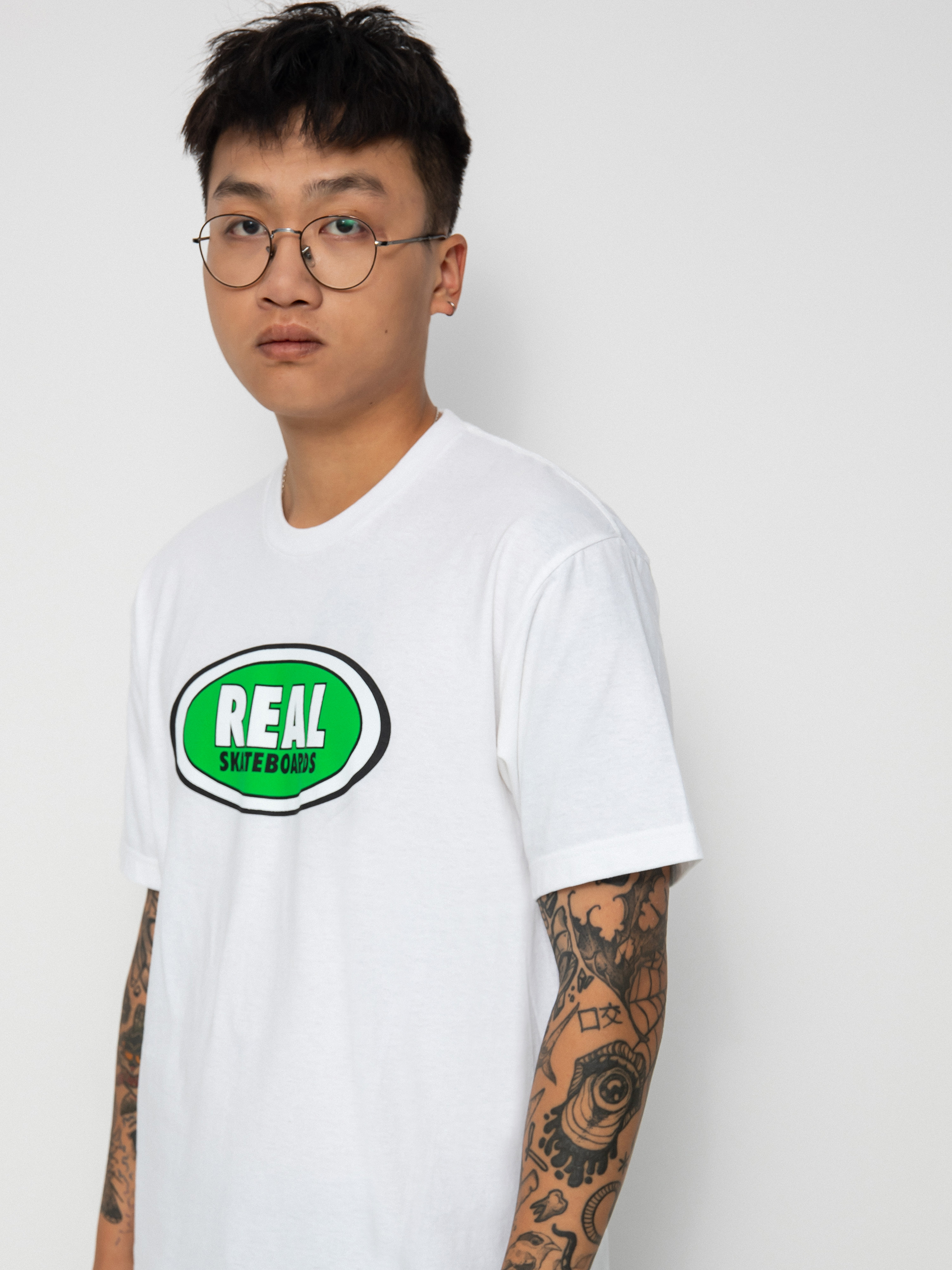 Real Oval póló (white/green)