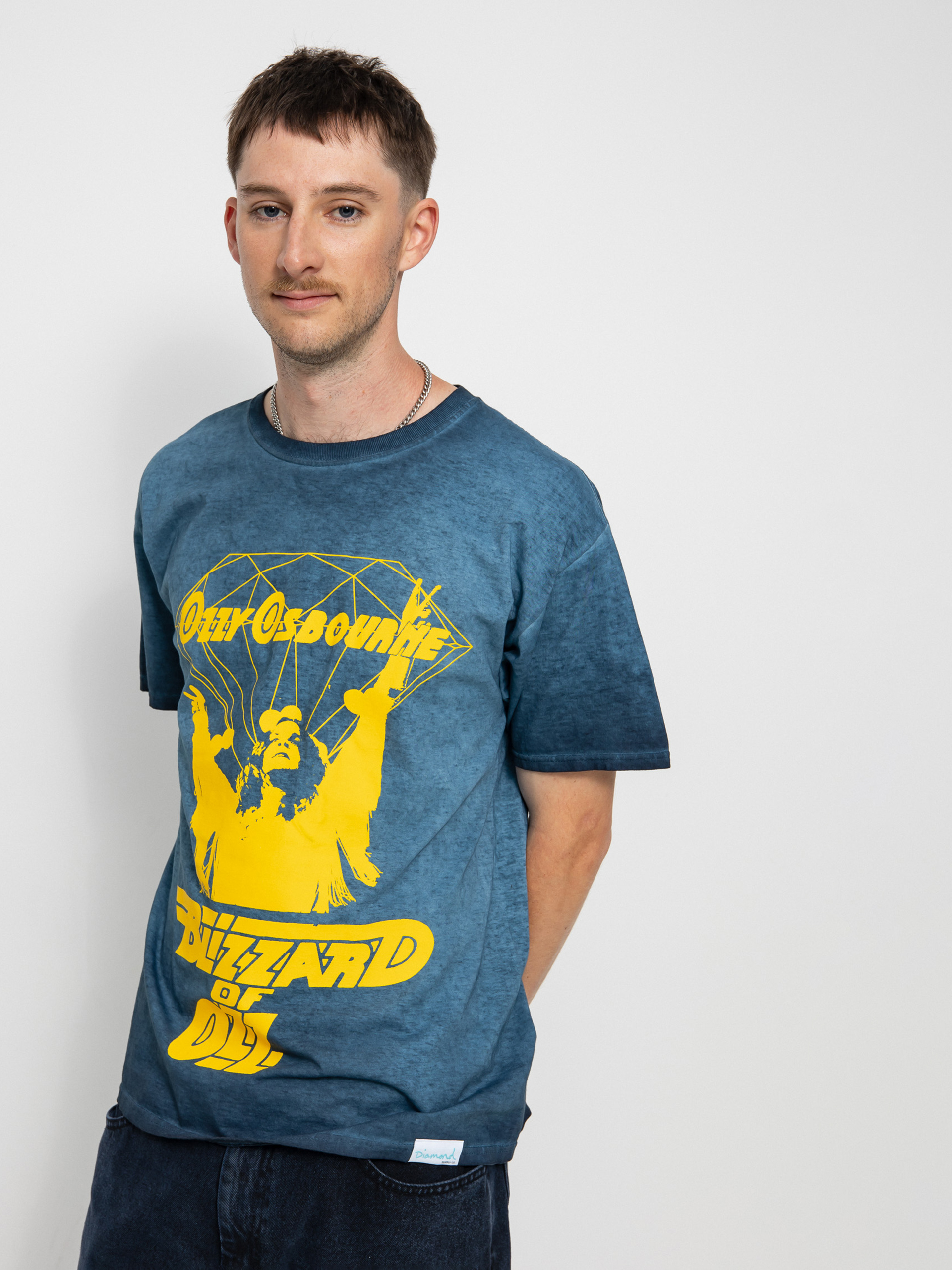 Diamond Supply Co. Dark Idol Oil Wash póló (nvy)