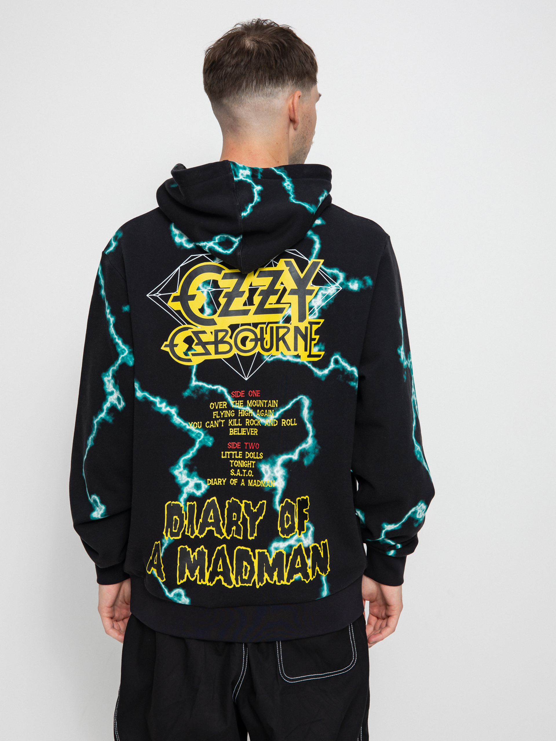 Diamond Supply Co. Mad Lightning Allover Print Pulóver (black)
