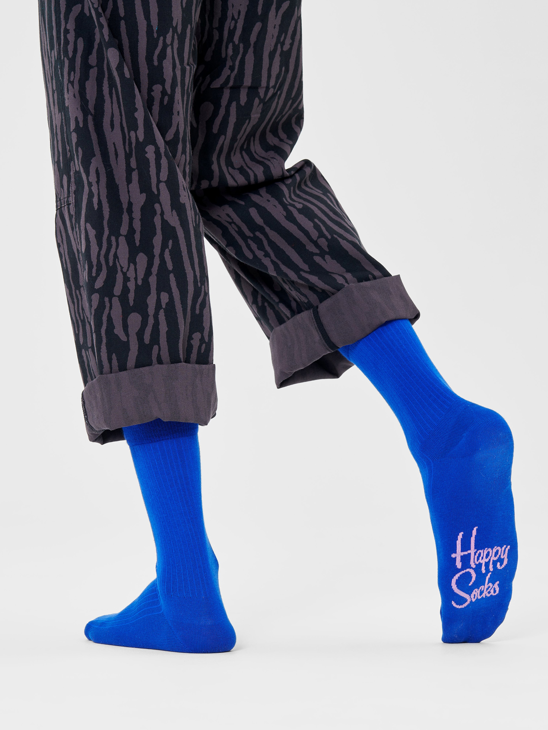 Happy Socks Solid Rib Zokni (blue)