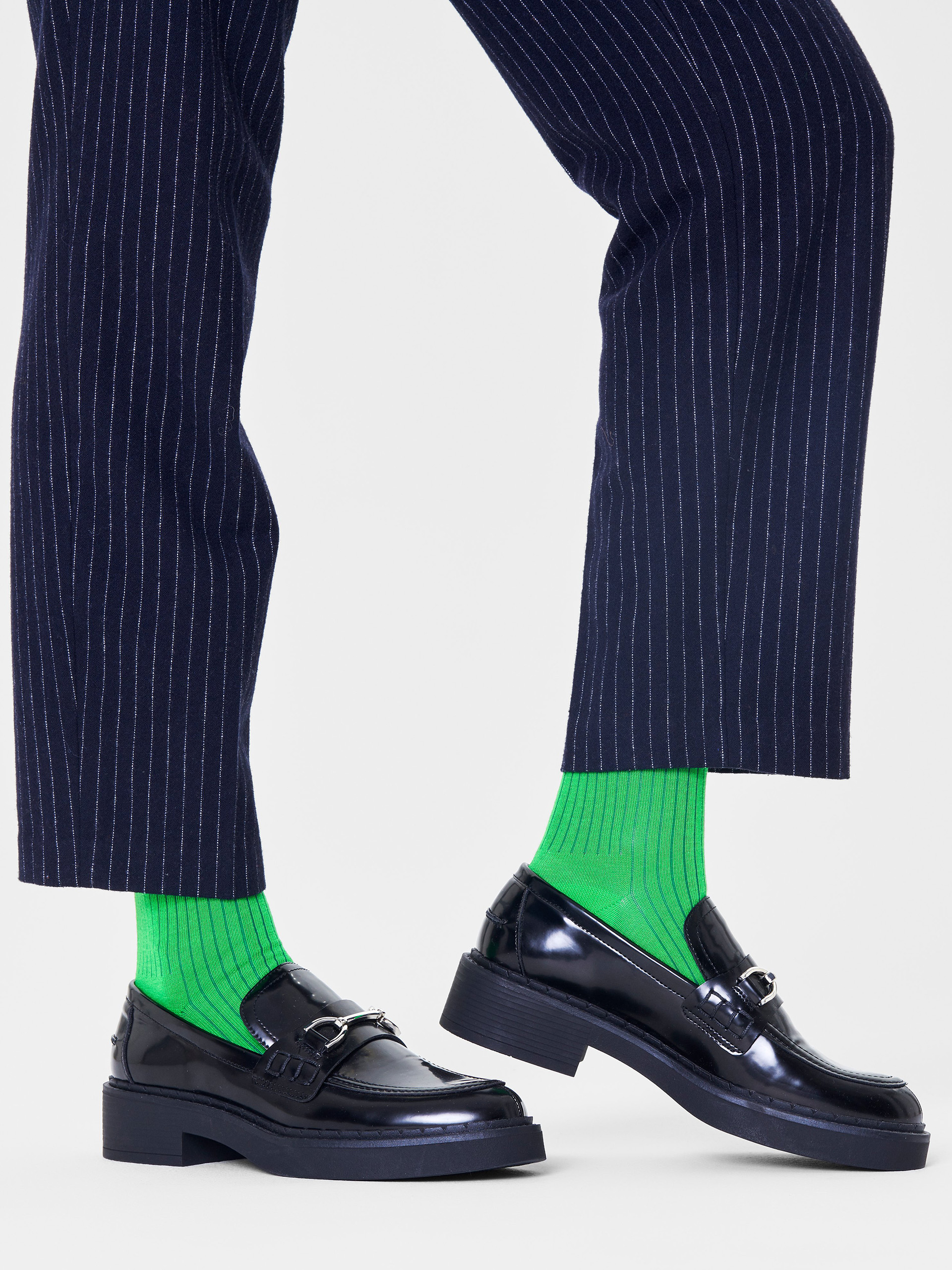 Happy Socks Solid Rib Zokni (green)