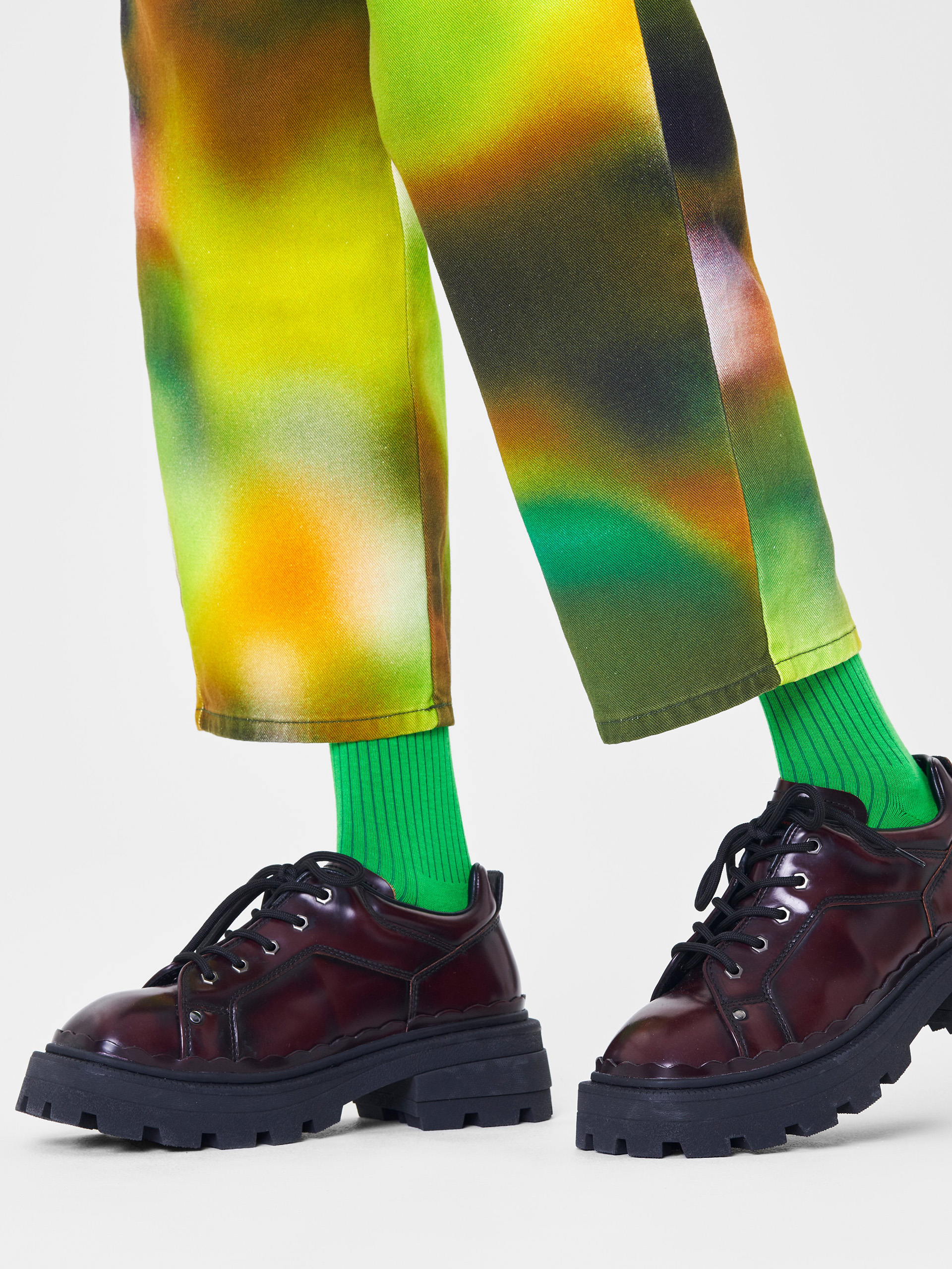 Happy Socks Solid Rib Zokni (green)