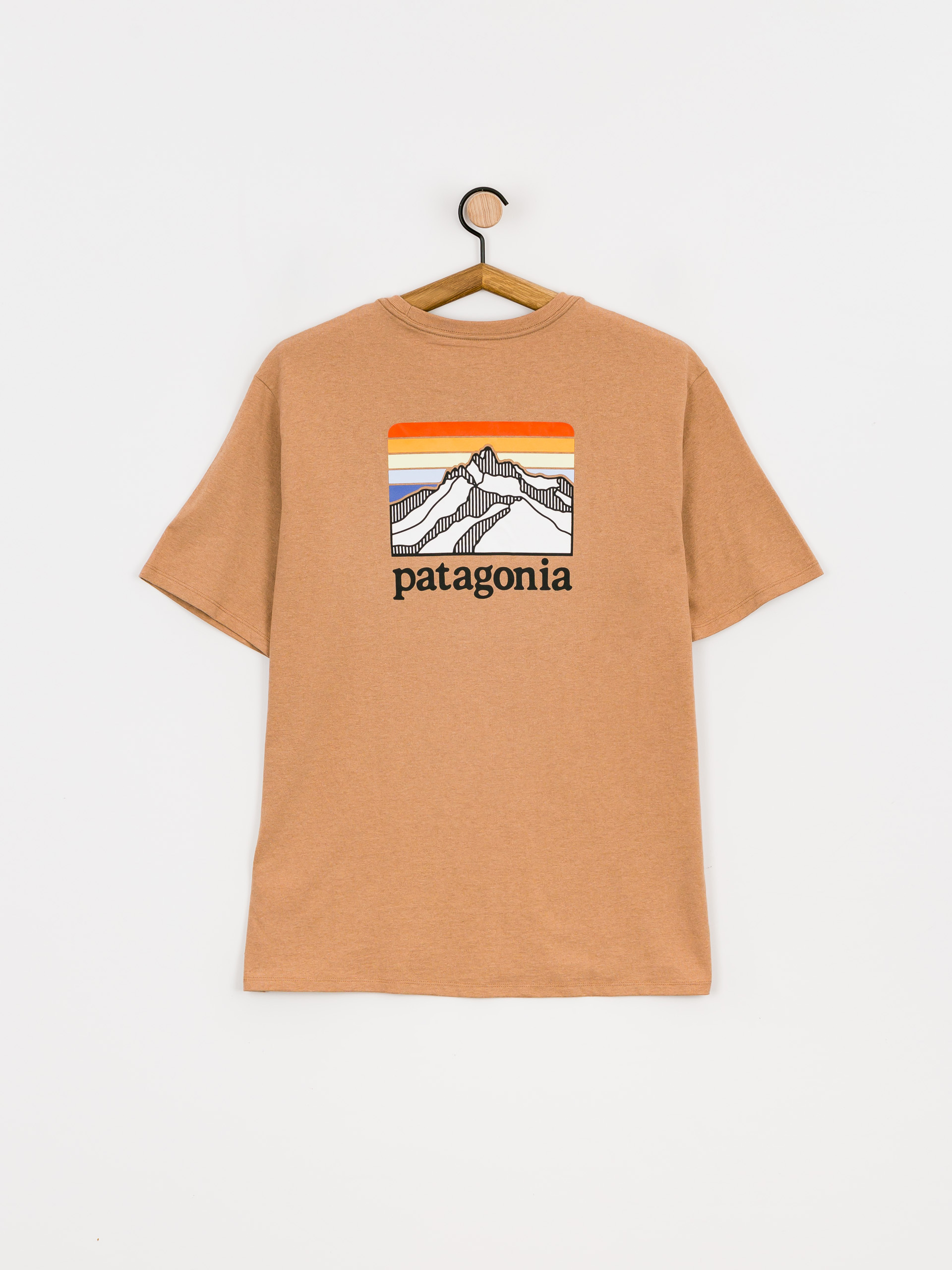 Patagonia Line Logo Ridge Pocket Responsibili póló (dark camel)