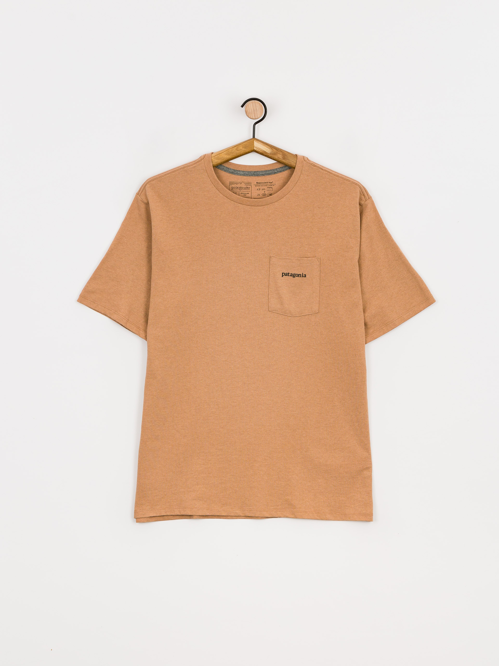 Patagonia Line Logo Ridge Pocket Responsibili póló (dark camel)