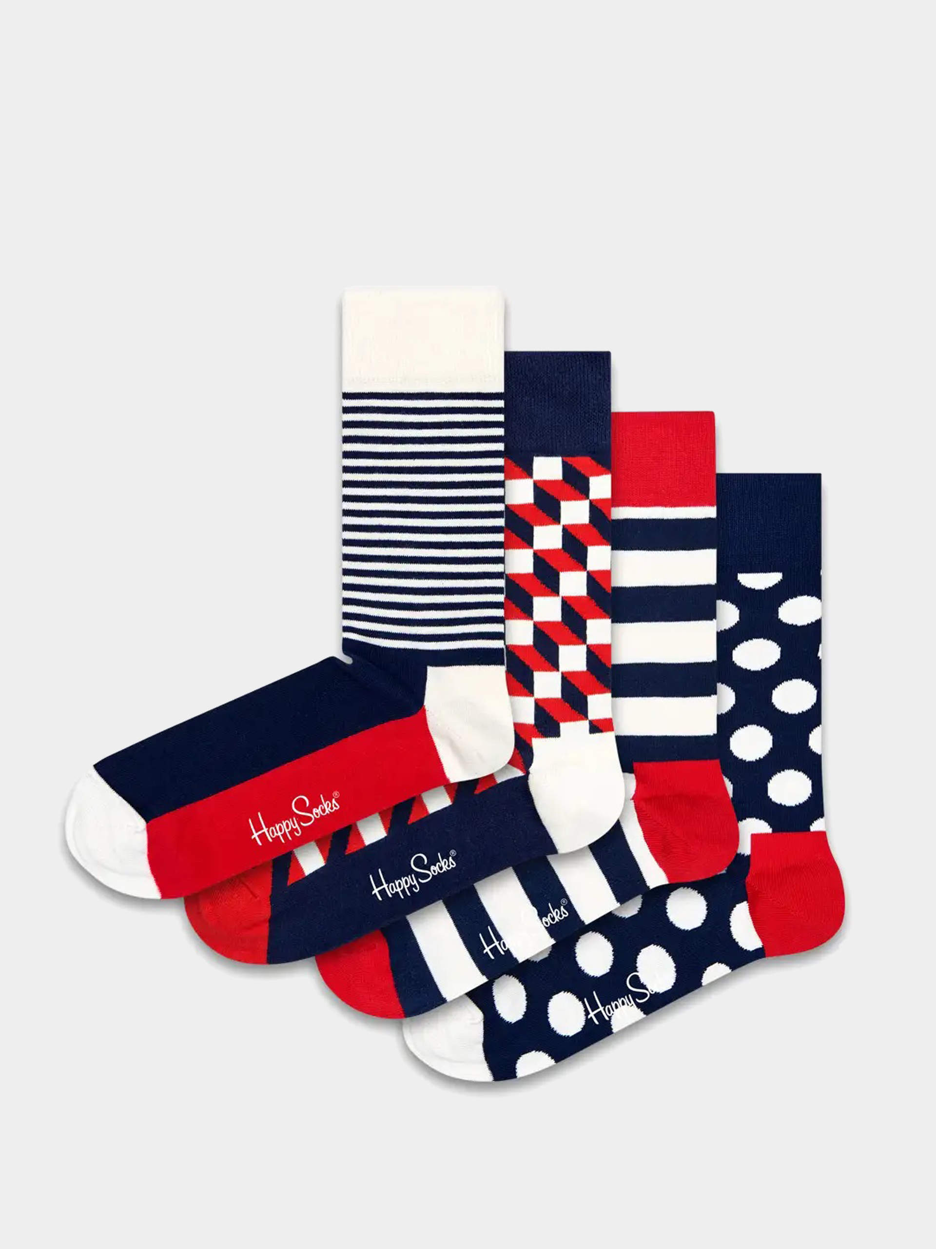 Happy Socks 4 Pack Classic Gift Set Zokni (navy/white)