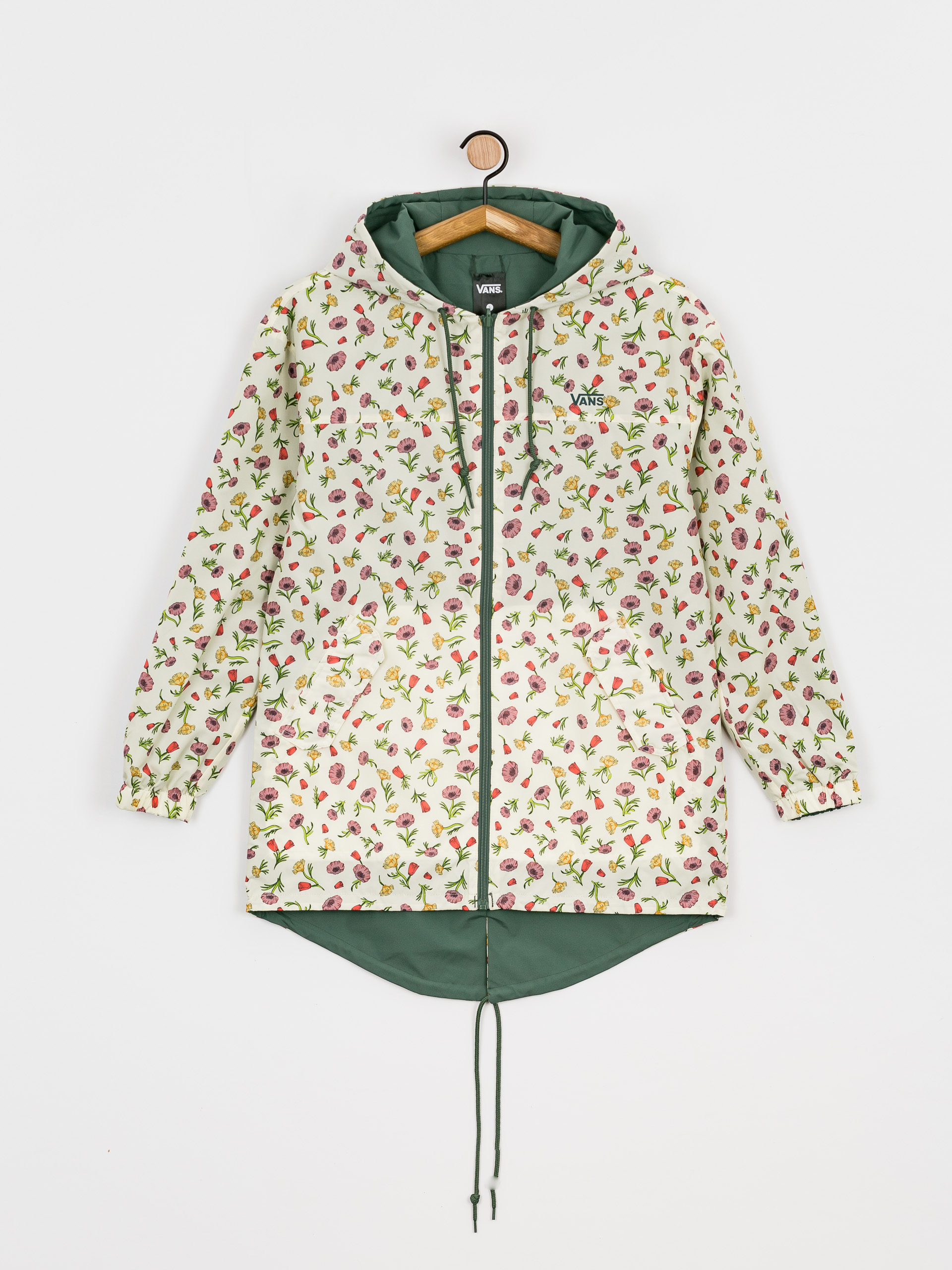 Vans Mercy Reversible Parka Dzseki Wmn (califas ditsy duck green)