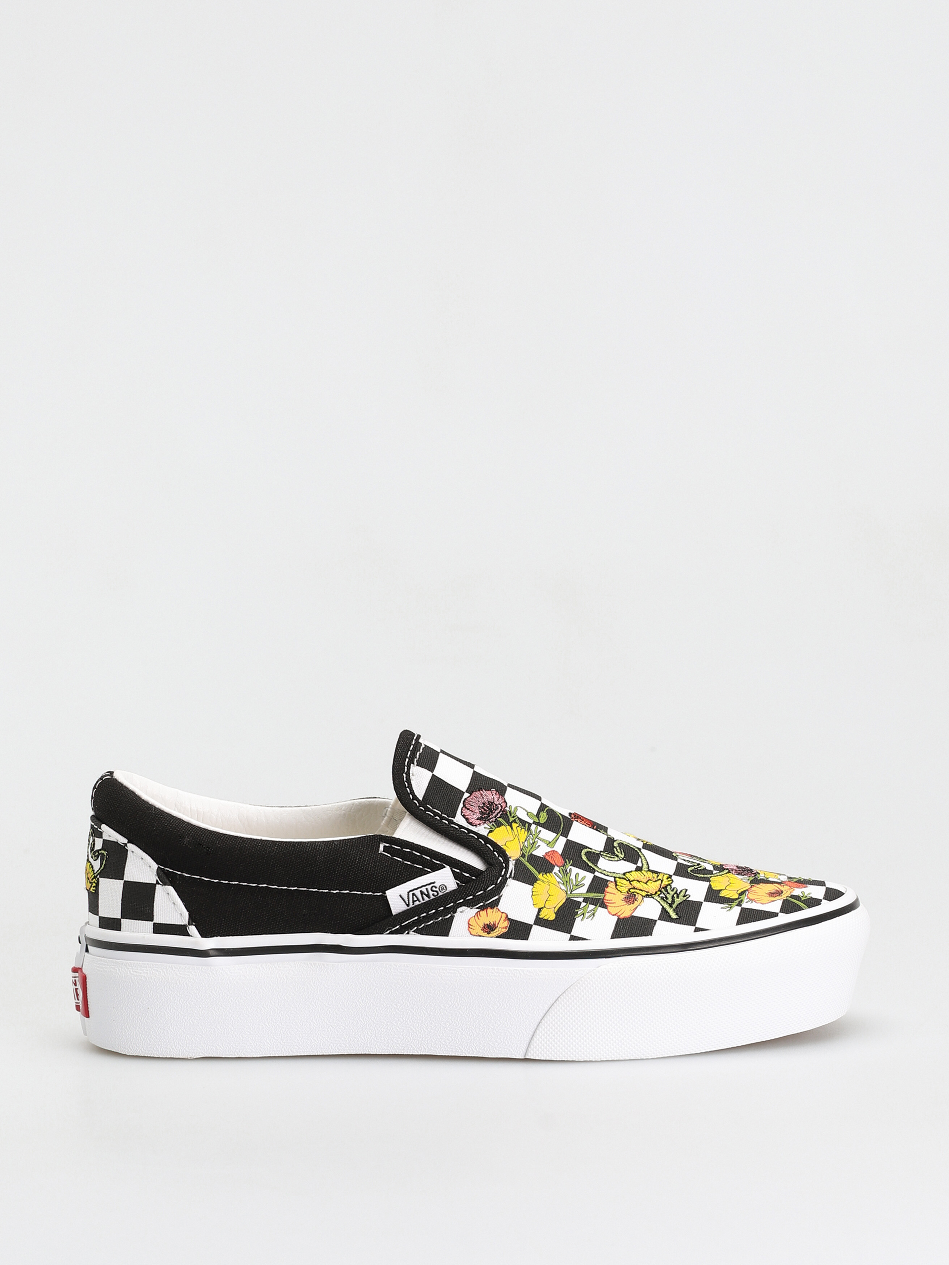 Vans Classic Slip On Platform Cipők (poppy checkerboard black/multi)
