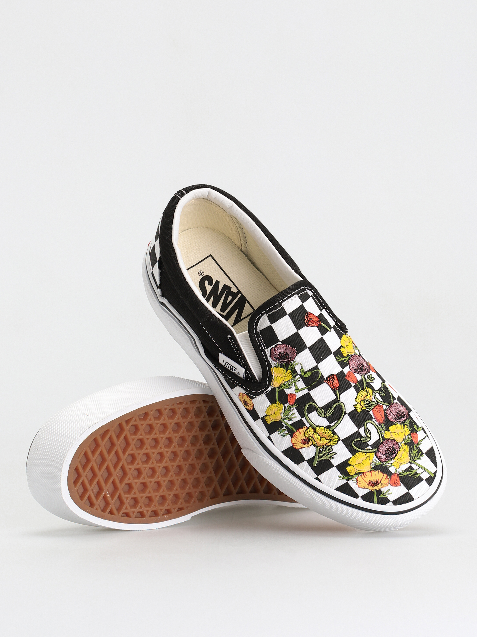 Vans Classic Slip On Platform Cipők (poppy checkerboard black/multi)