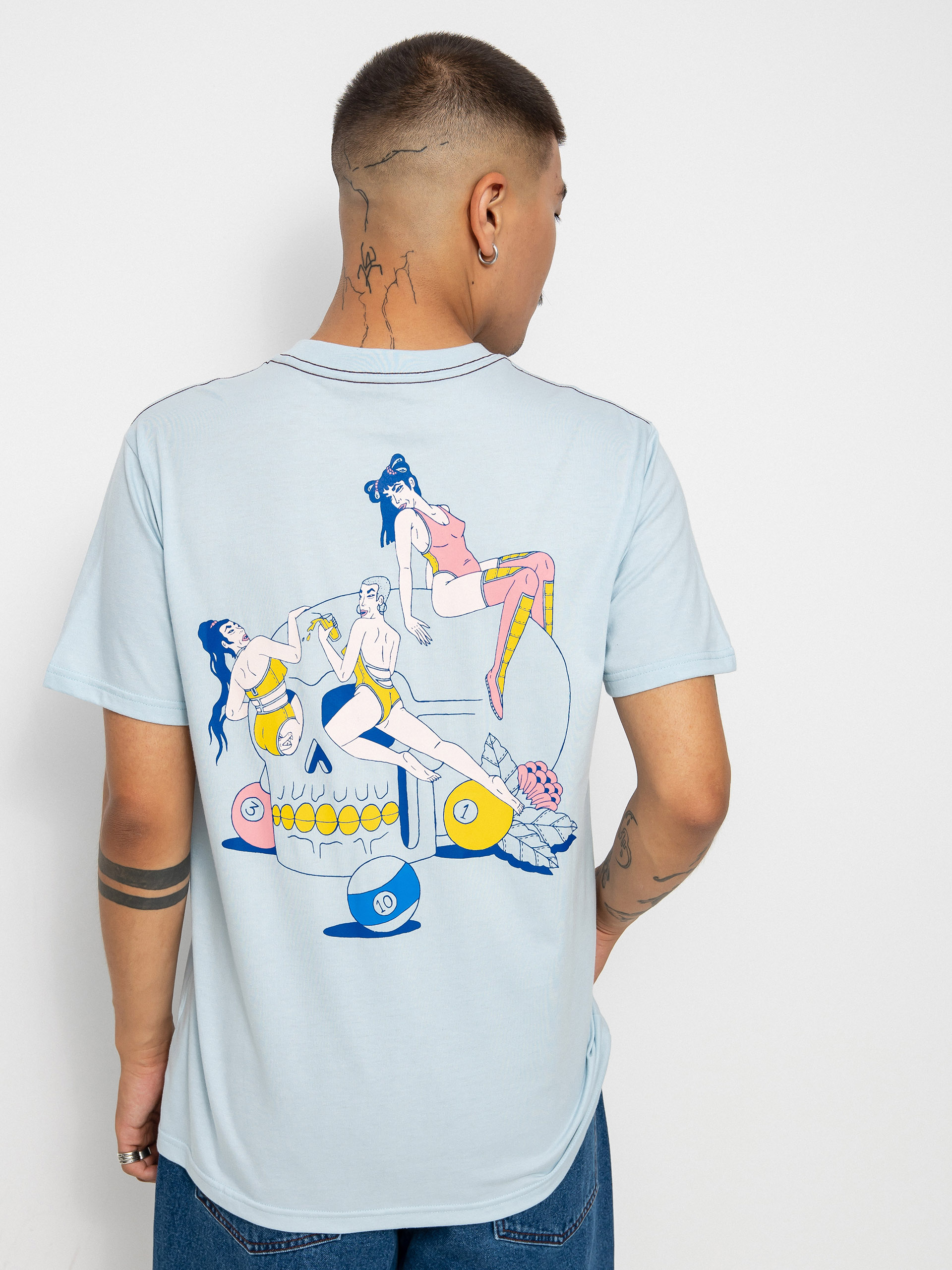 RVCA Skull Club póló (sky)