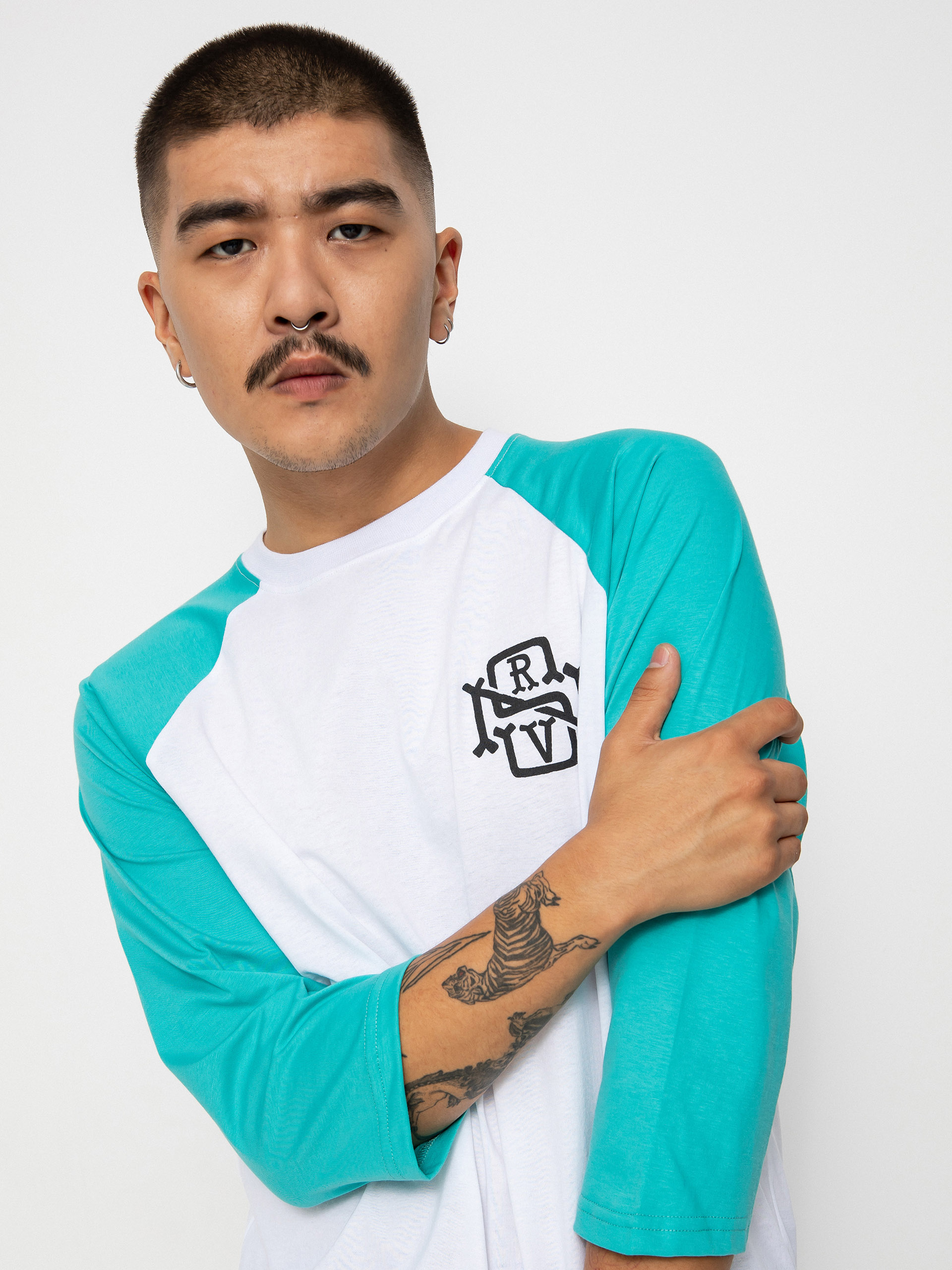 Nervous Initial 3/4 Hosszú ujjú felső (white ocean)