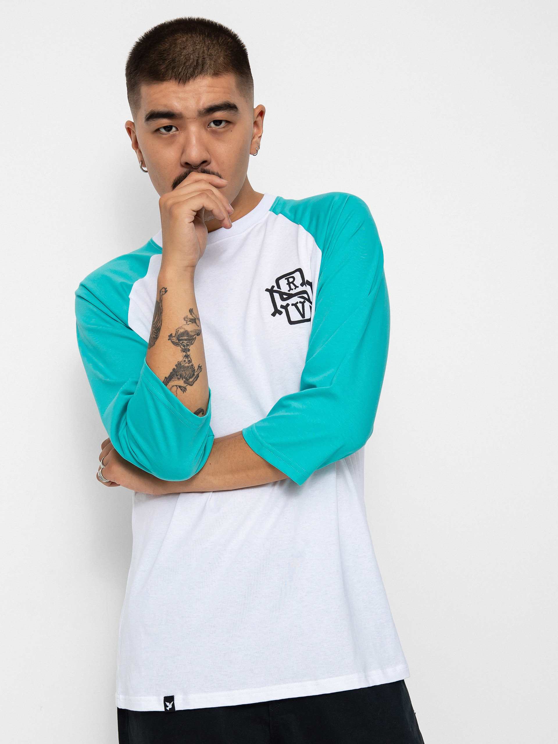 Nervous Initial 3/4 Hosszú ujjú felső (white ocean)