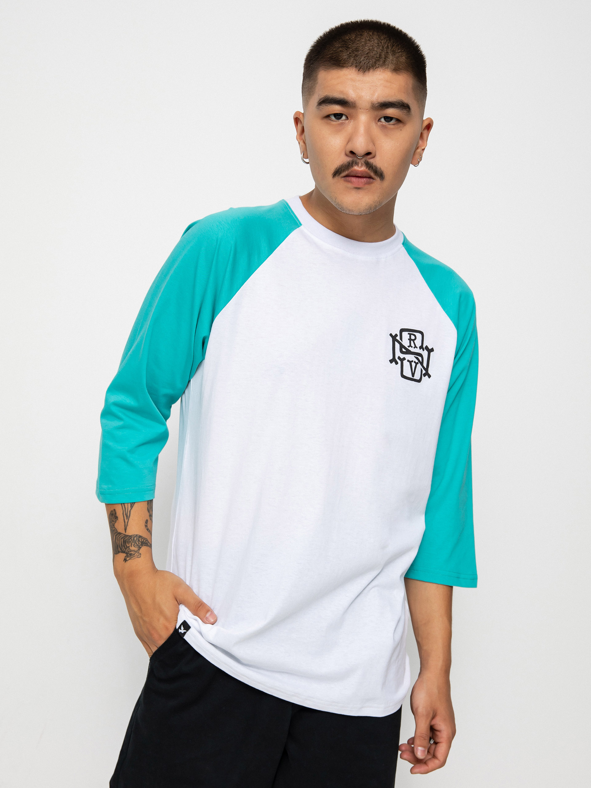 Nervous Initial 3/4 Hosszú ujjú felső (white ocean)