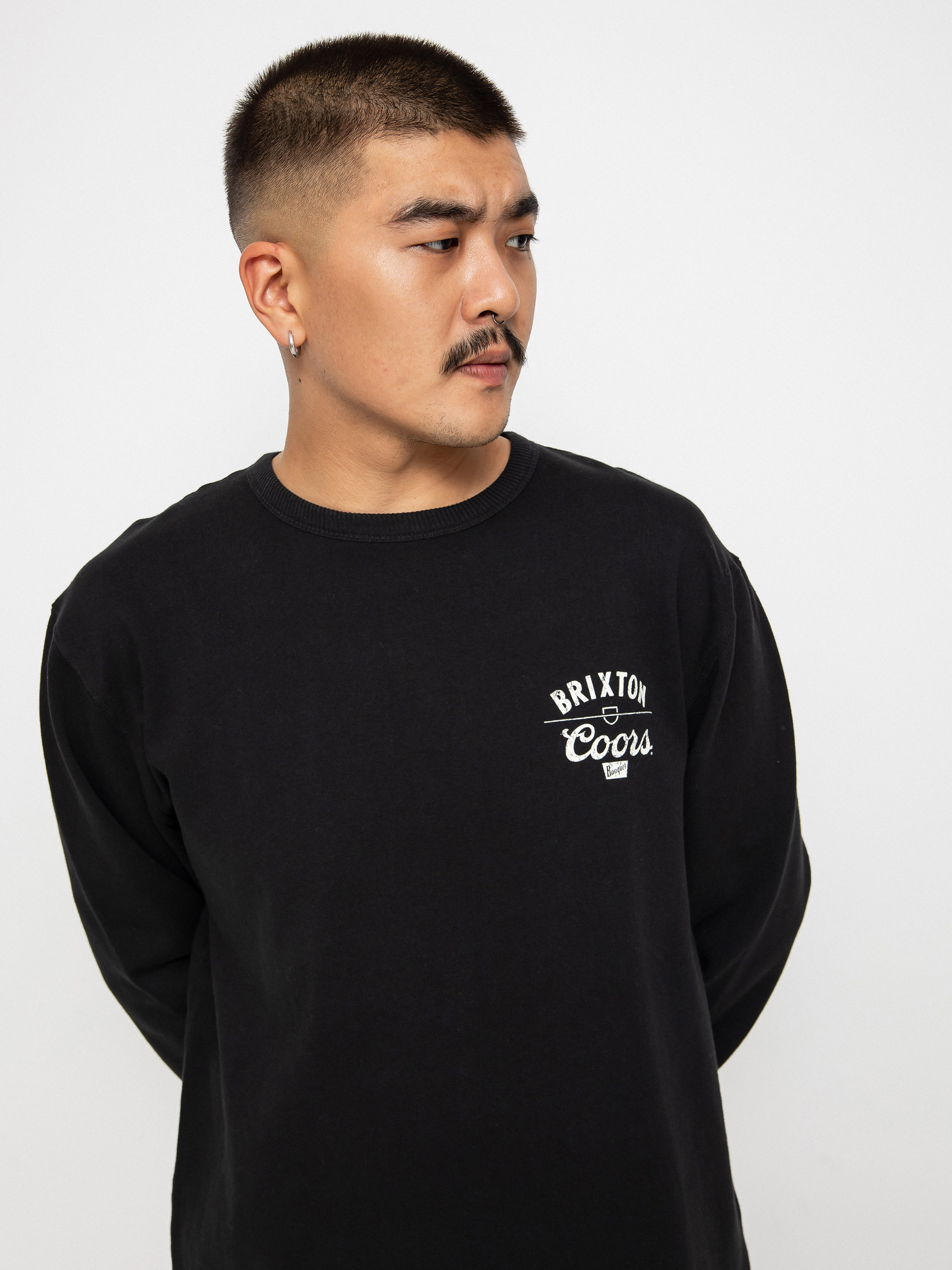 Brixton Coors Labor Crew Pulóver (black)