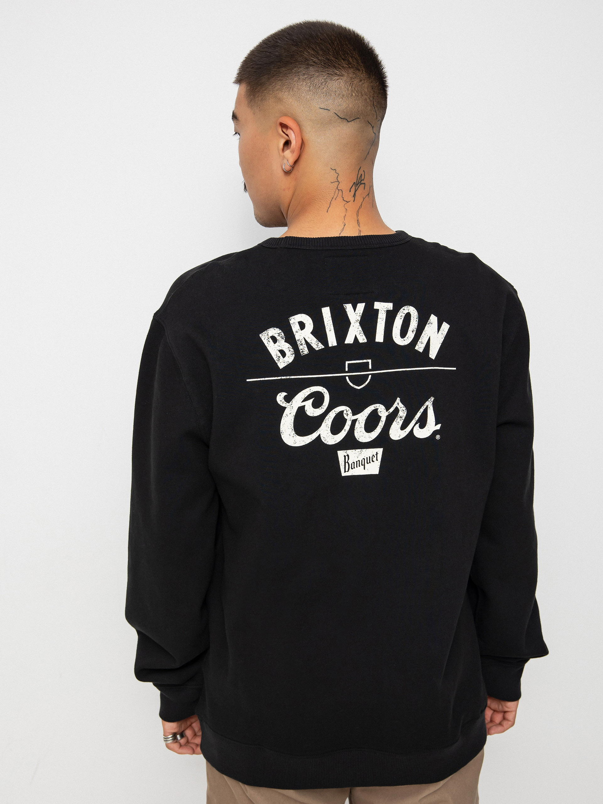 Brixton Coors Labor Crew Pulóver (black)