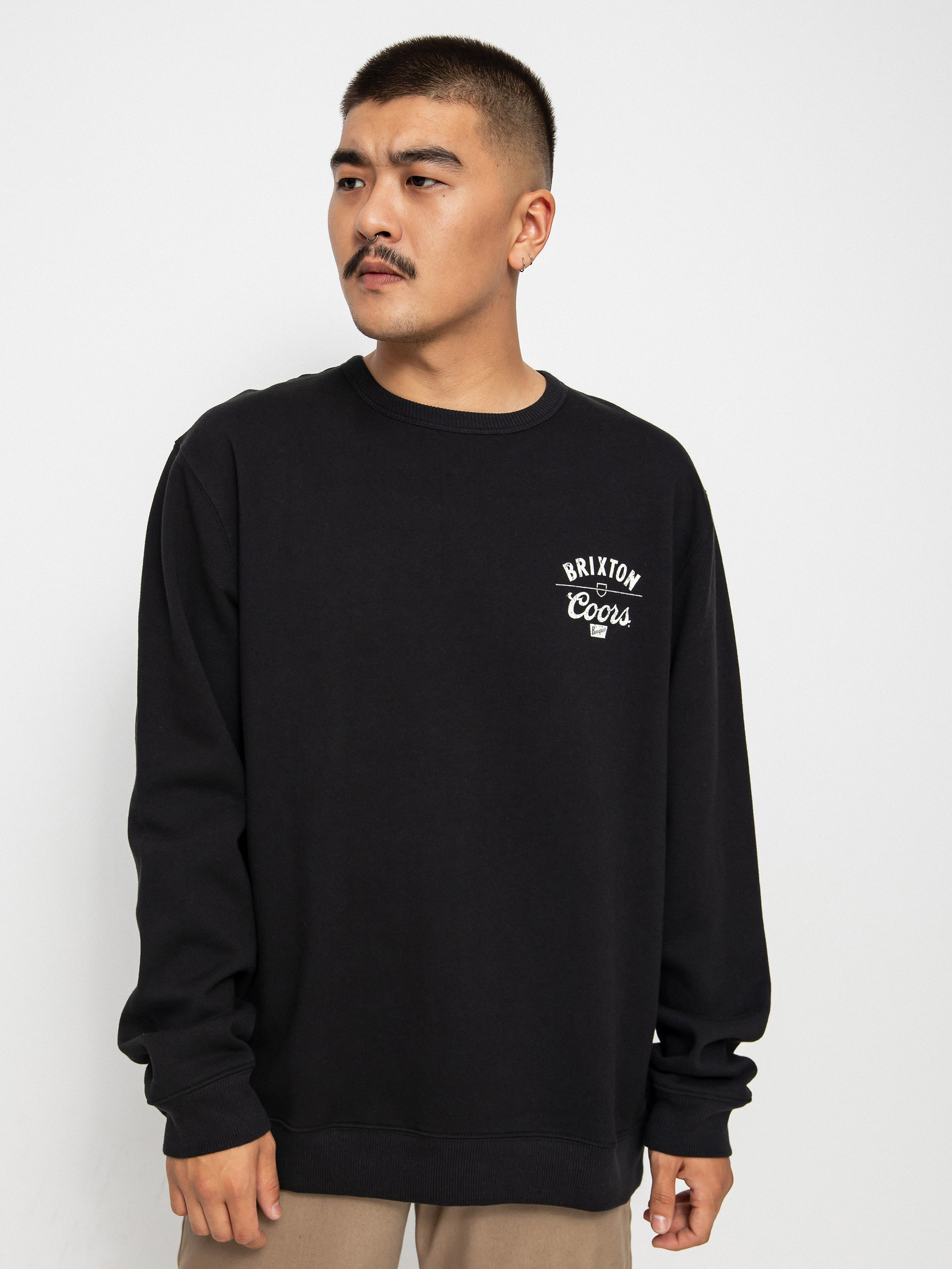 Brixton Coors Labor Crew Pulóver (black)