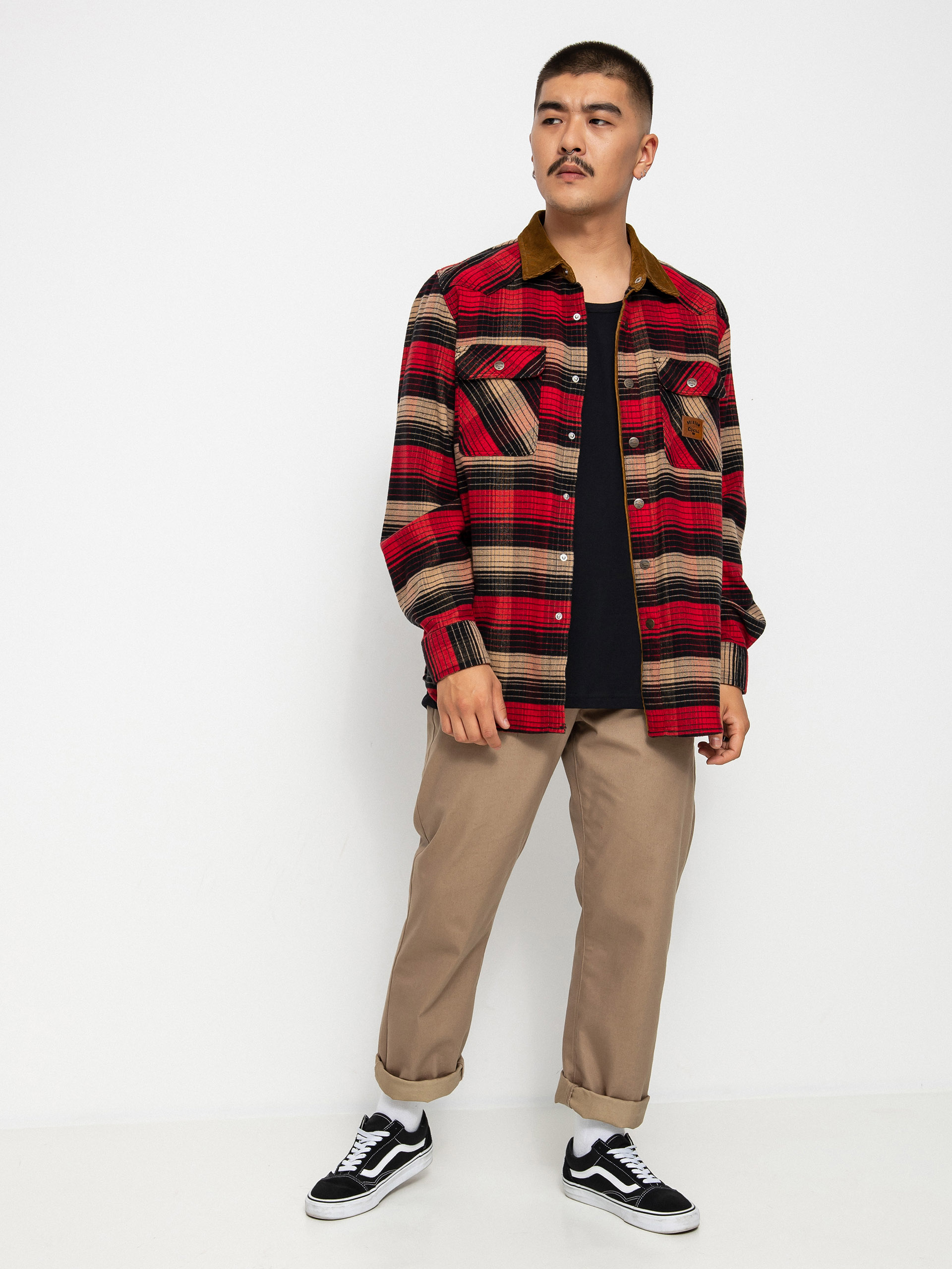 Brixton Coors Bowery Stretch Flannel Ls Ing (banquet red/brown)