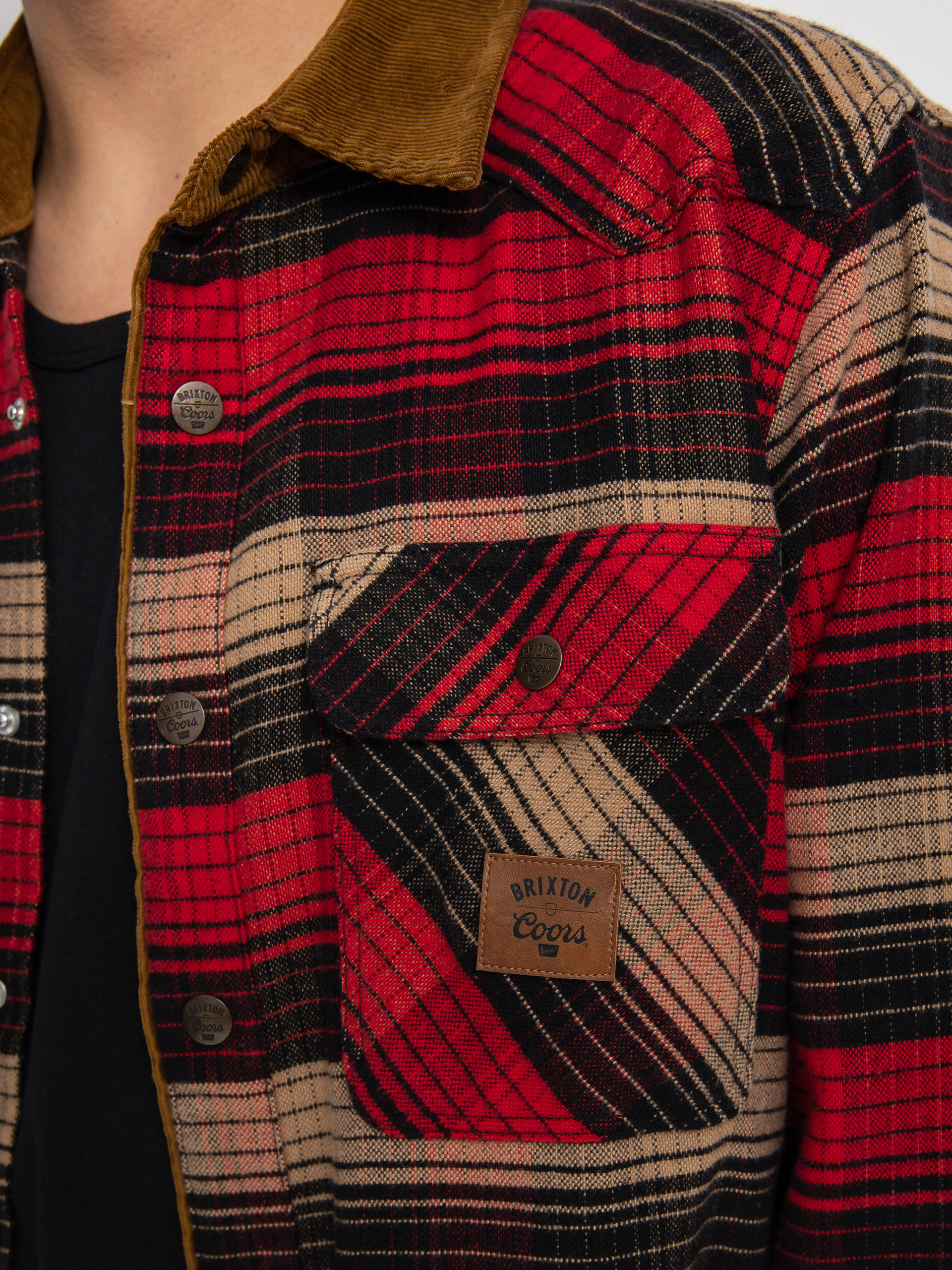 Brixton Coors Bowery Stretch Flannel Ls Ing (banquet red/brown)