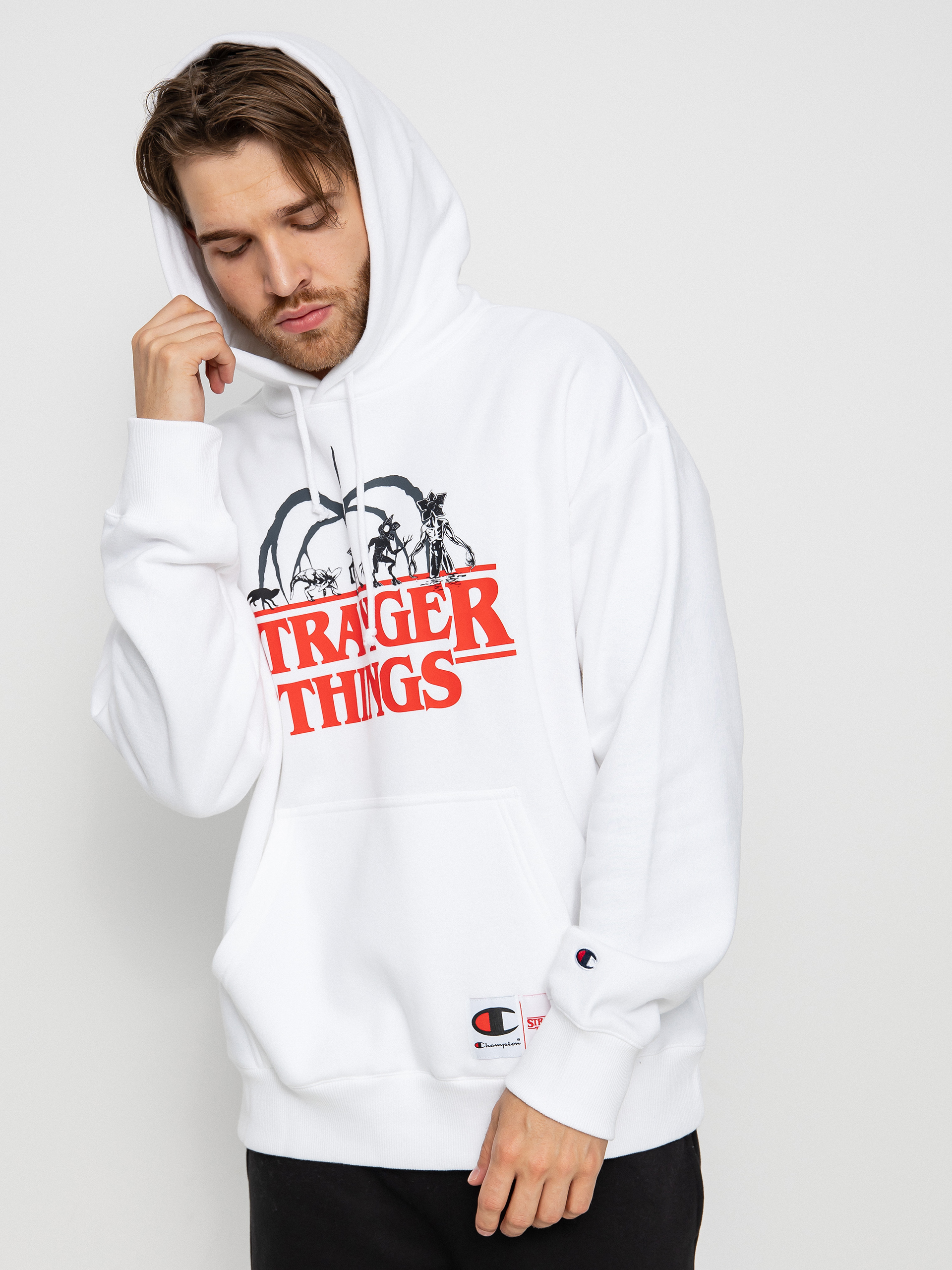 Champion X Stranger Things Hooded Sweatshirt 217780 HD Kapucnis pulóver (wht)