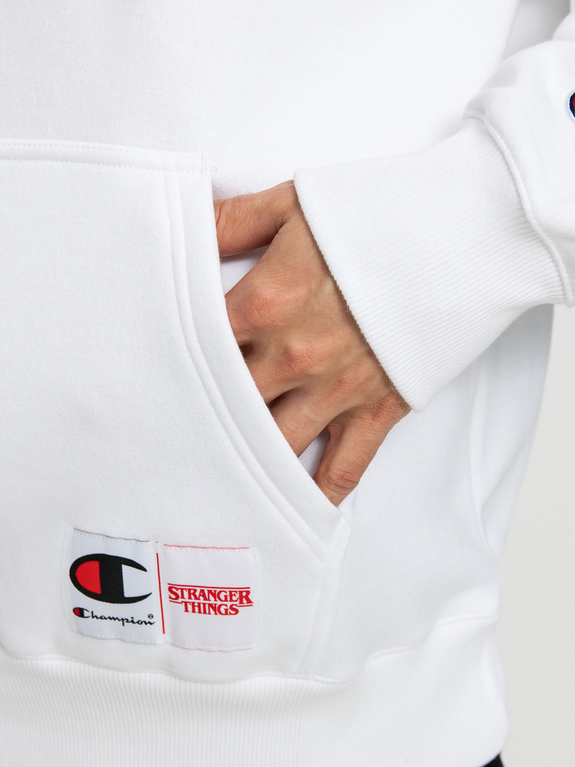 Champion X Stranger Things Hooded Sweatshirt 217780 HD Kapucnis pulóver (wht)