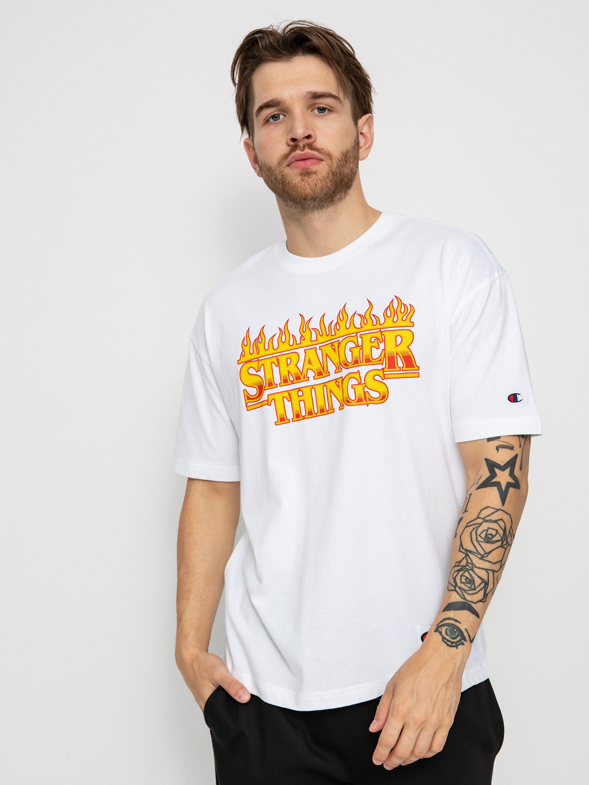 Champion X Stranger Things Crewneck T-Shirt 217791 póló (wht)